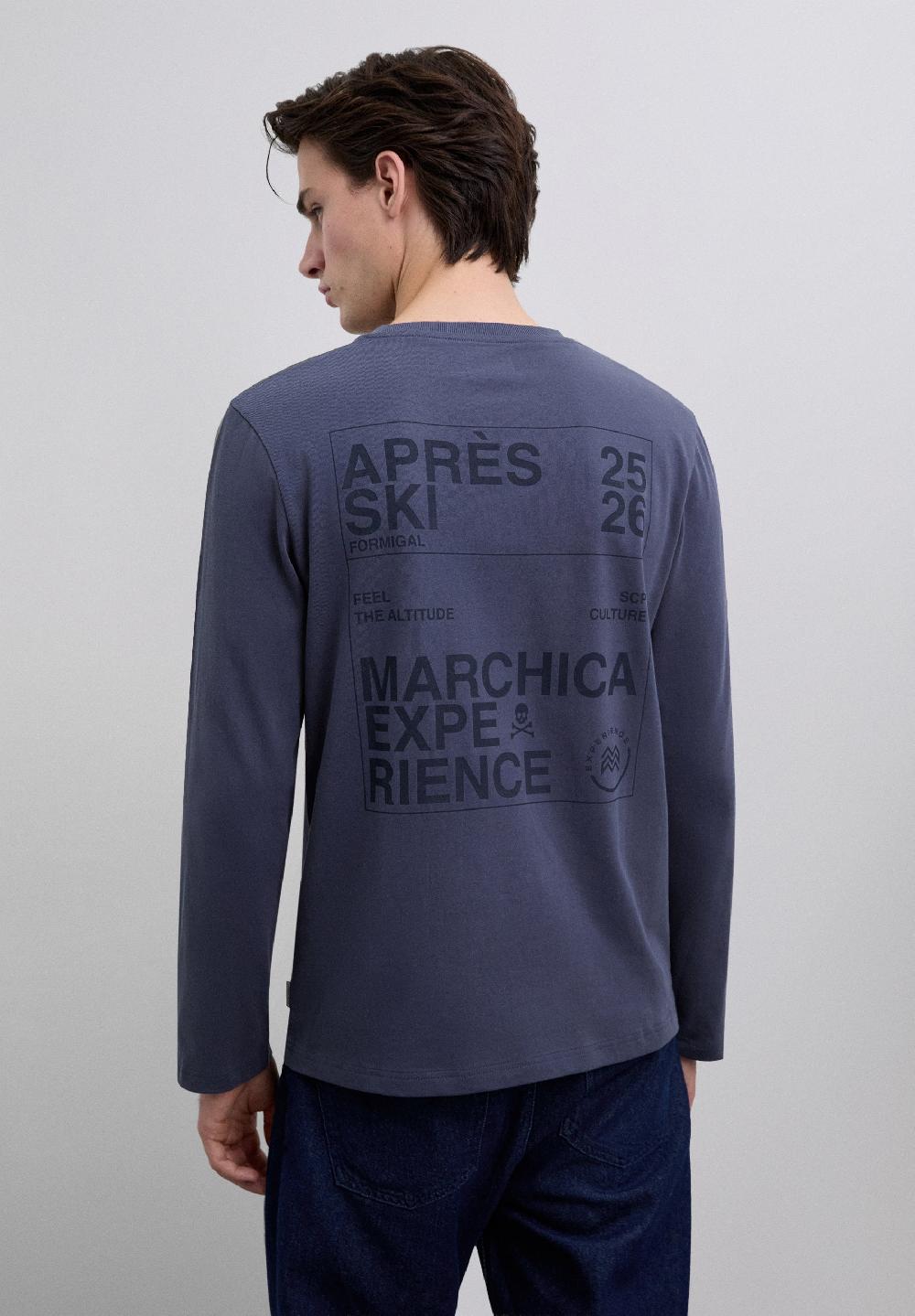 Scalpers MARCHICA & SCALPERS PRINTED T-SHIRT NAVY