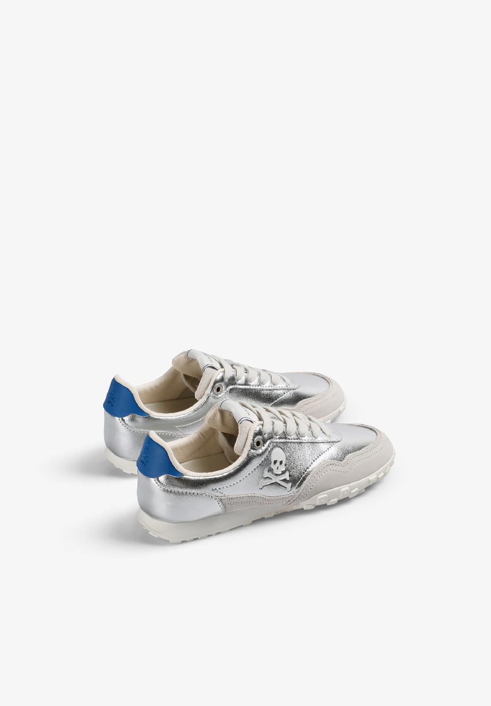 Scalpers METALLIC LOGO SNEAKERS SILVER