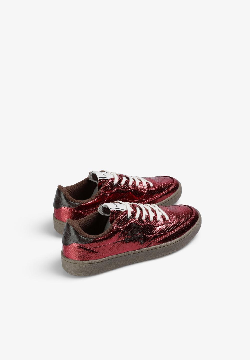 Scalpers METALLIC SNAKE TEXTURE SNEAKERS RED