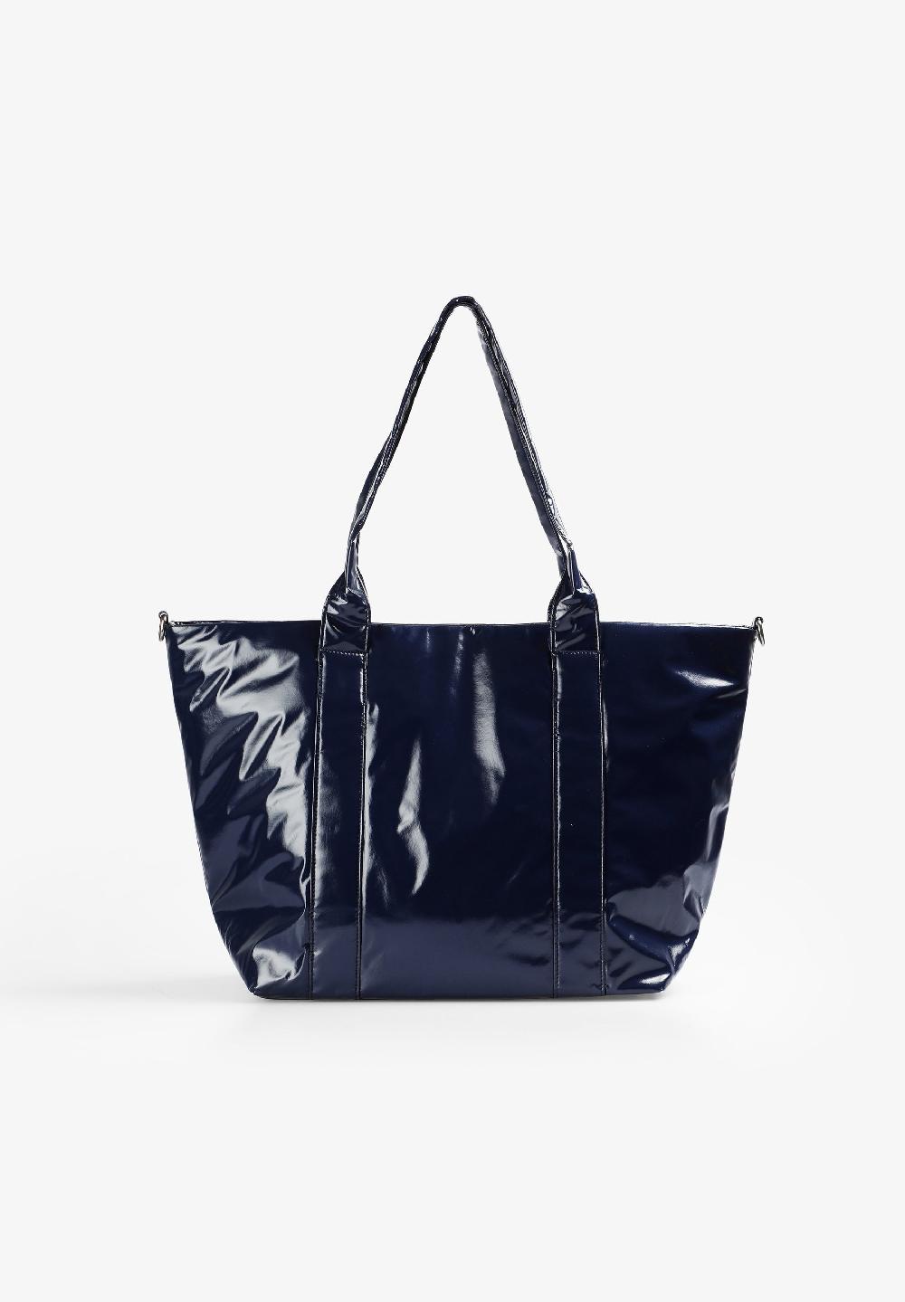 Scalpers METALLIC TOTE BAG WITH LOGO NAVY