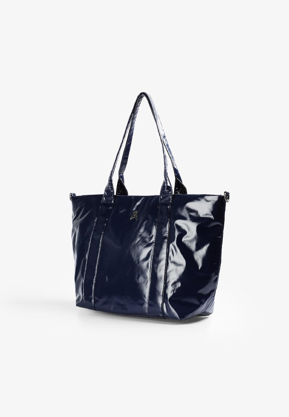 Scalpers METALLIC TOTE BAG WITH LOGO NAVY