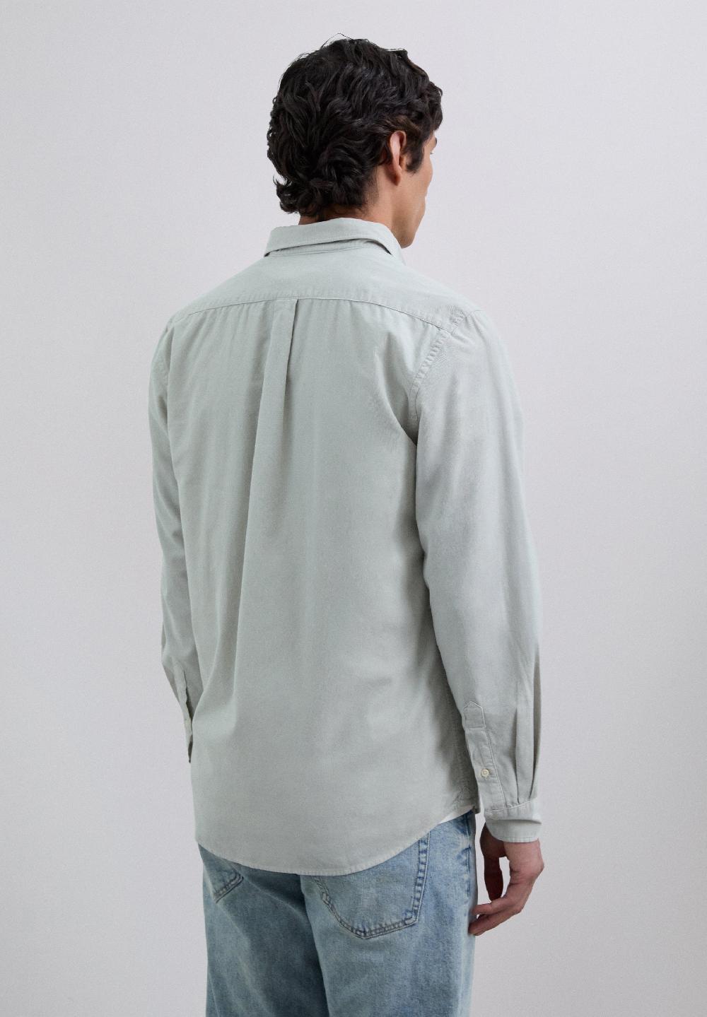 Scalpers MICRO-CORDUROY SKULL SHIRT LIGHT GREY