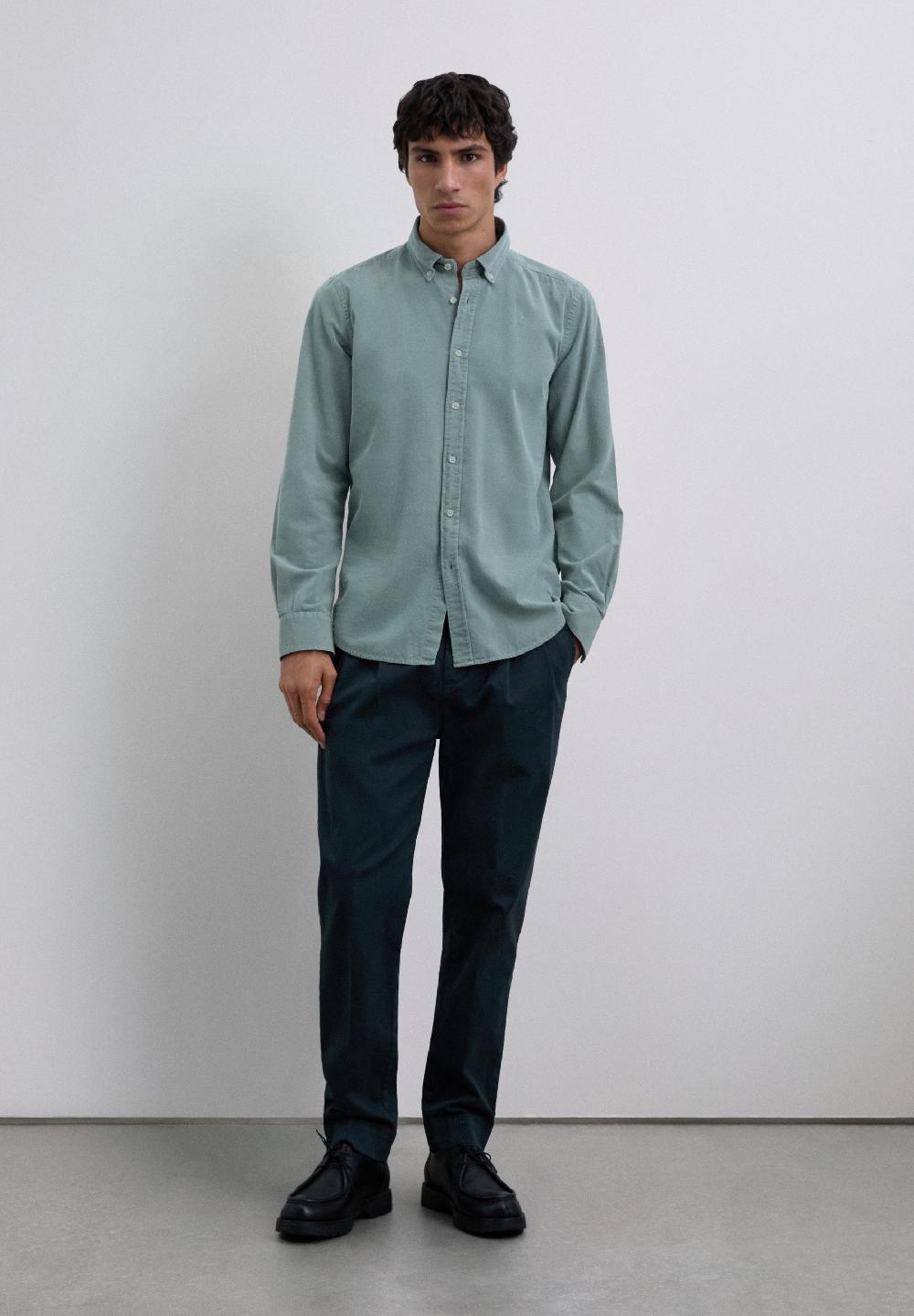 scalpers MICRO-CORDUROY SKULL SHIRT LIGHT KHAKI