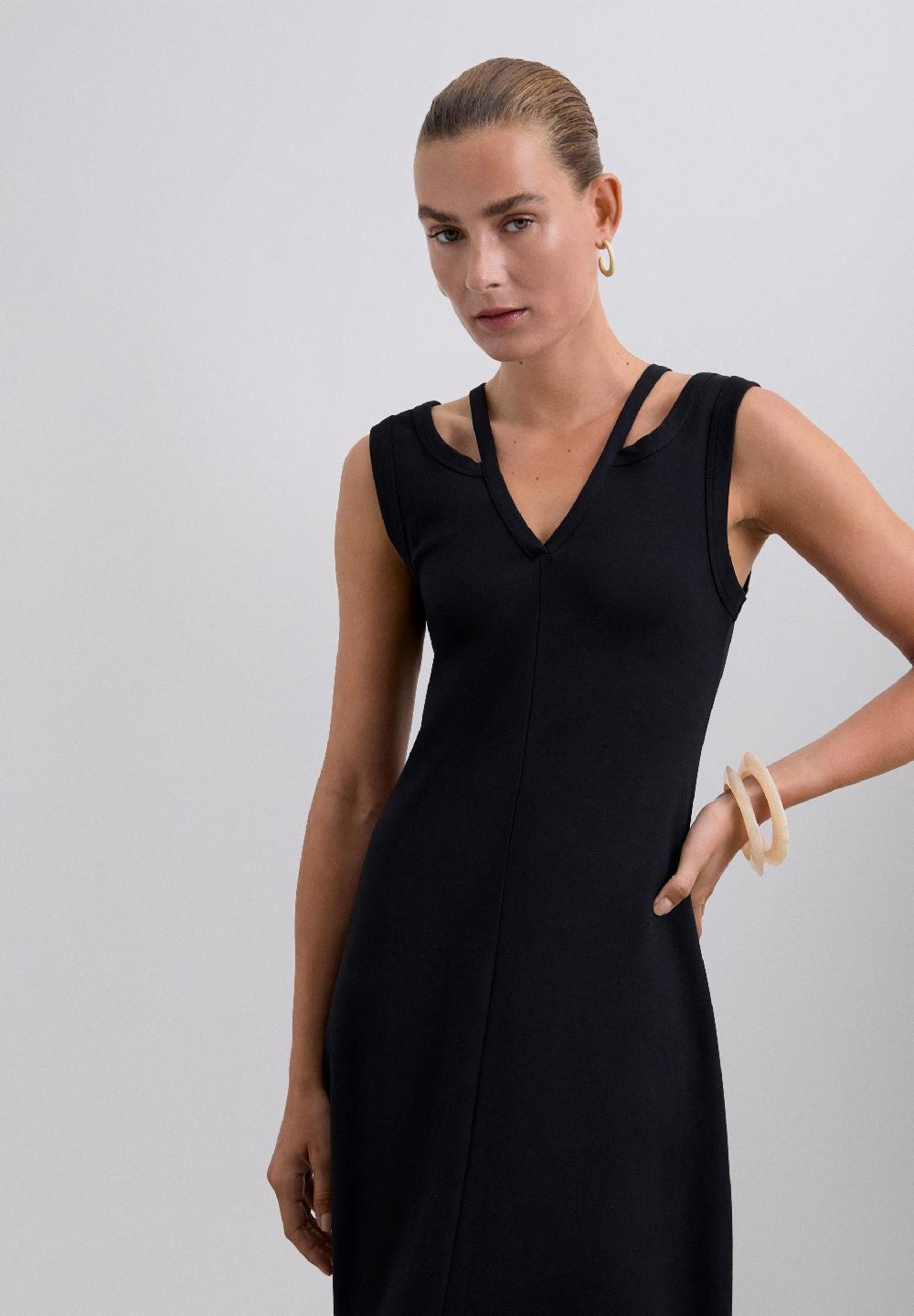 Scalpers MIDI CUT OUT DRESS BLACK