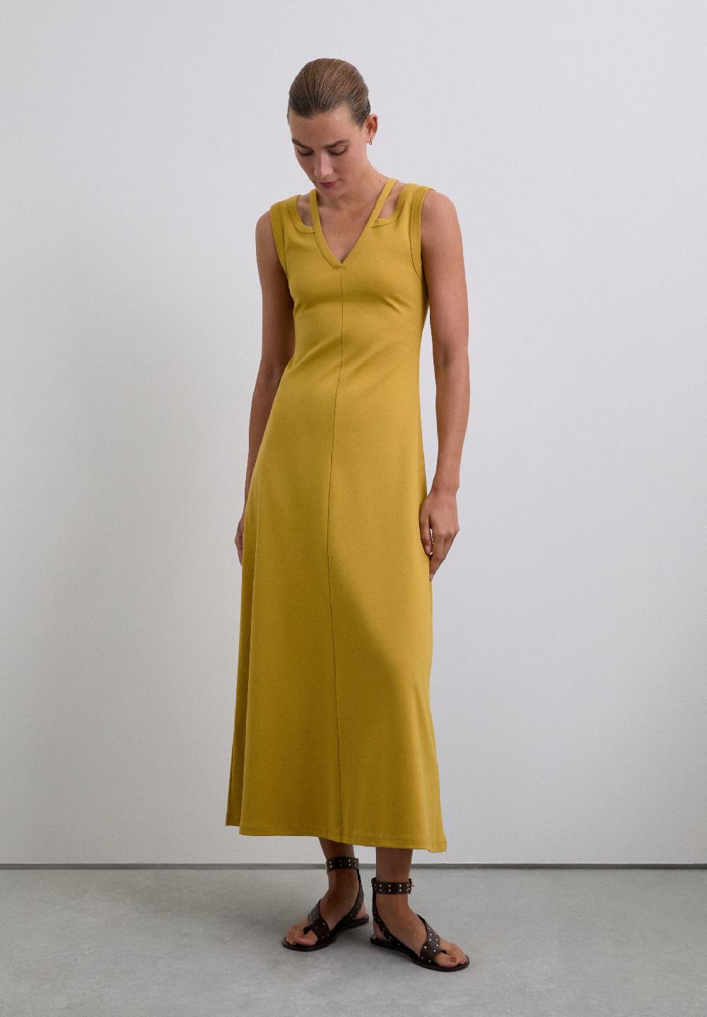 Scalpers MIDI CUT OUT DRESS MUSTARD