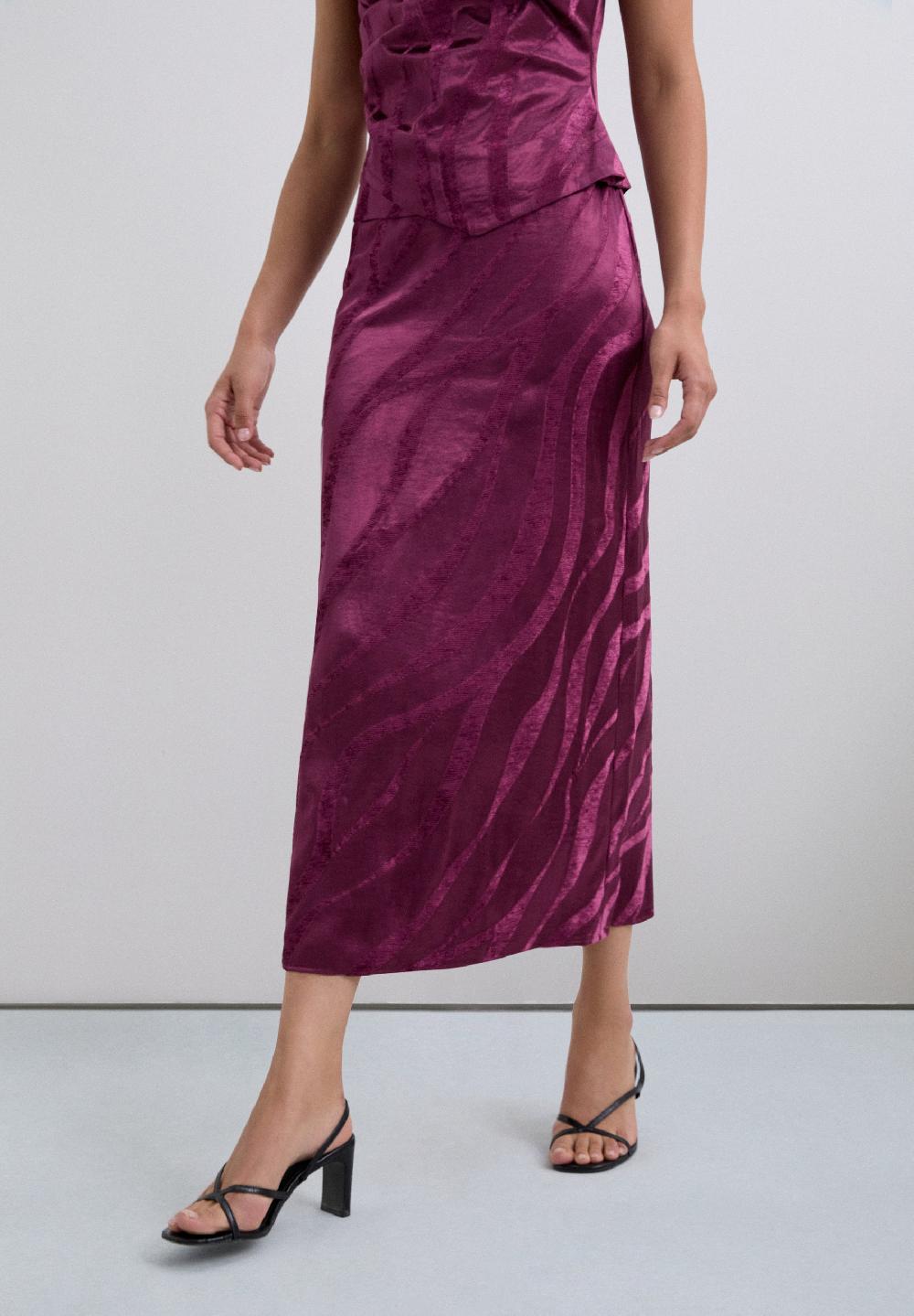 Scalpers MIDI JACQUARD SKIRT BOUGANVILLE