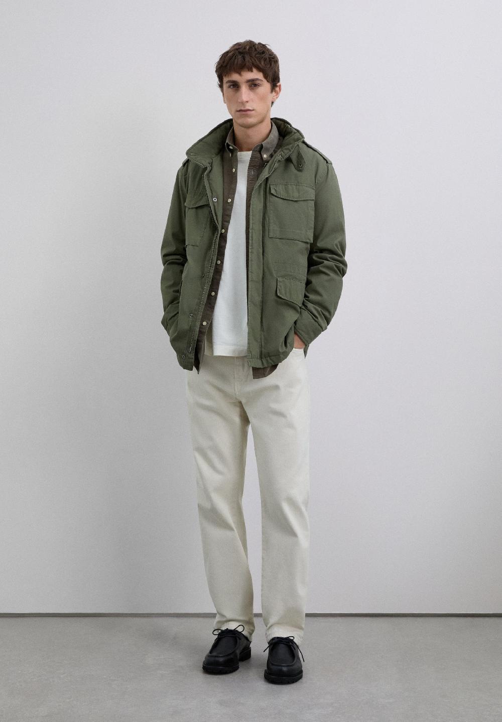 Scalpers MILITARY HOODED JACKET DARK KHAKI