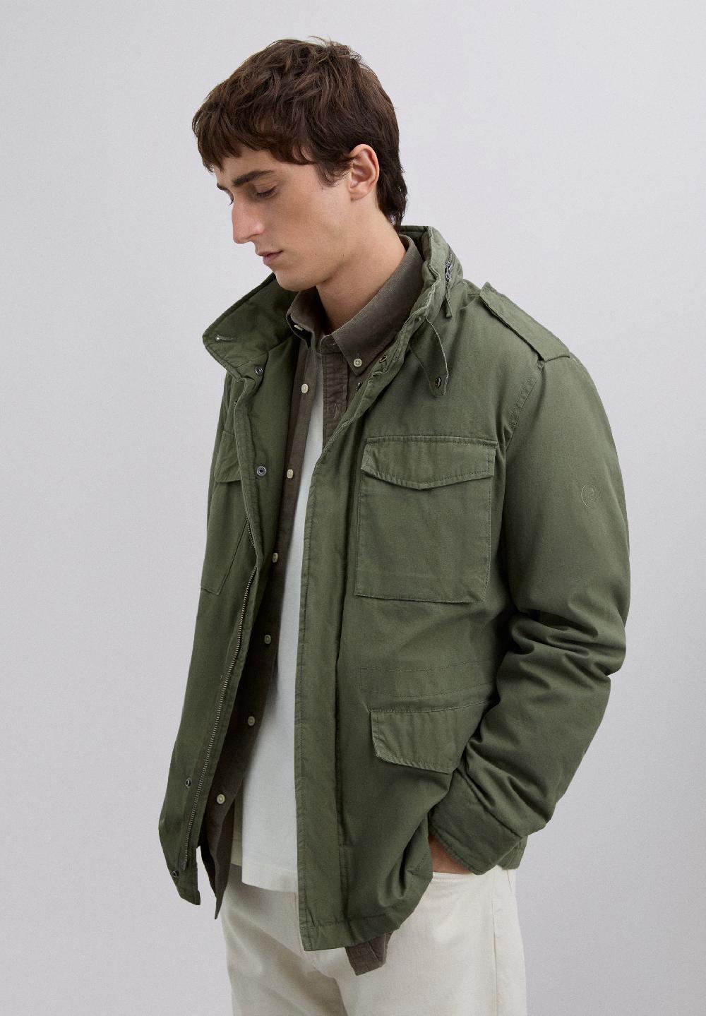 scalpers MILITARY HOODED JACKET DARK KHAKI