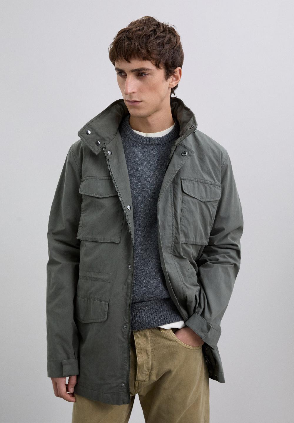 Scalpers MILITARY PARKA WITH LOGO KHAKI