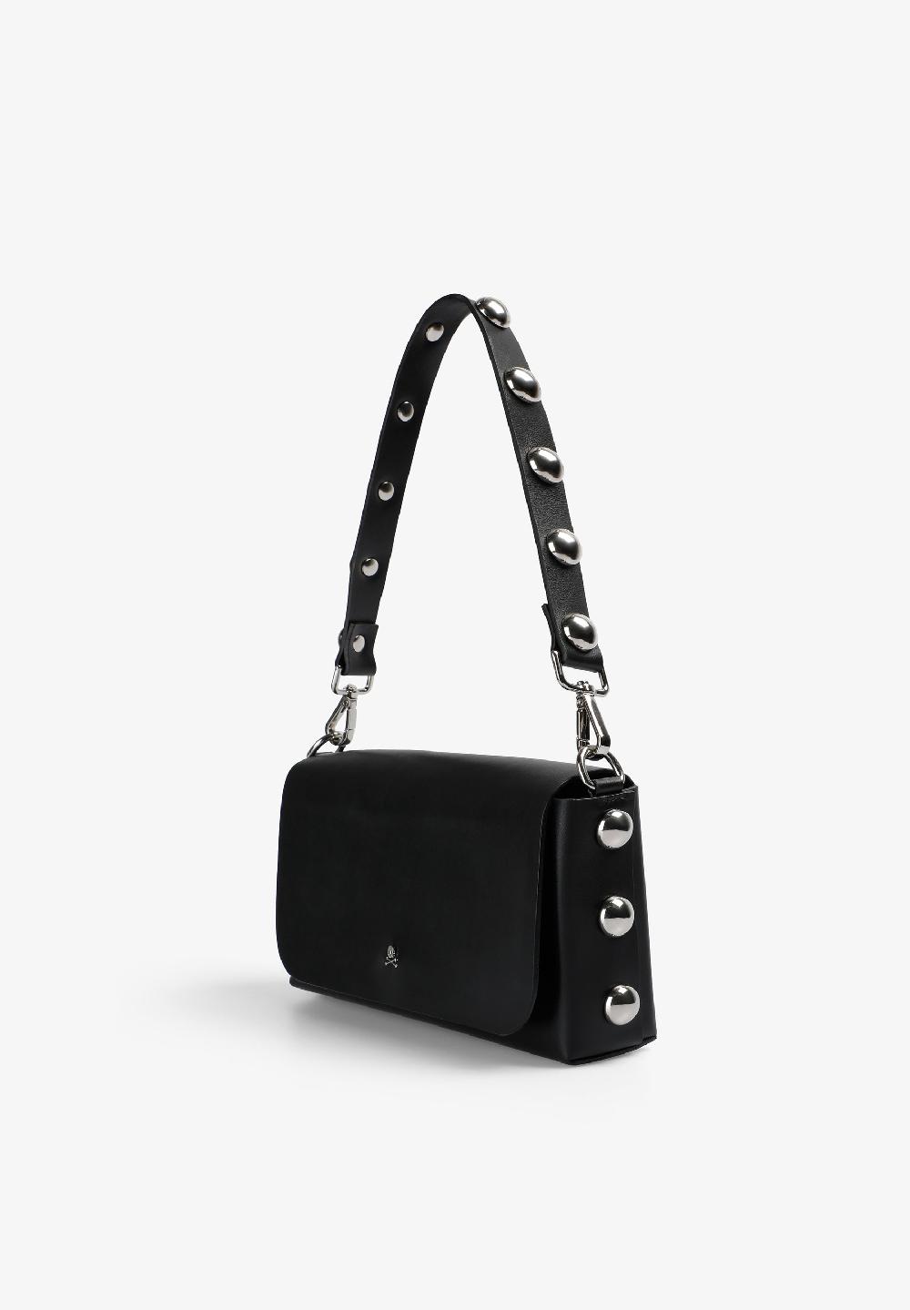 Scalpers MINI BAG IN 100% LEATHER WITH STUDS BLACK