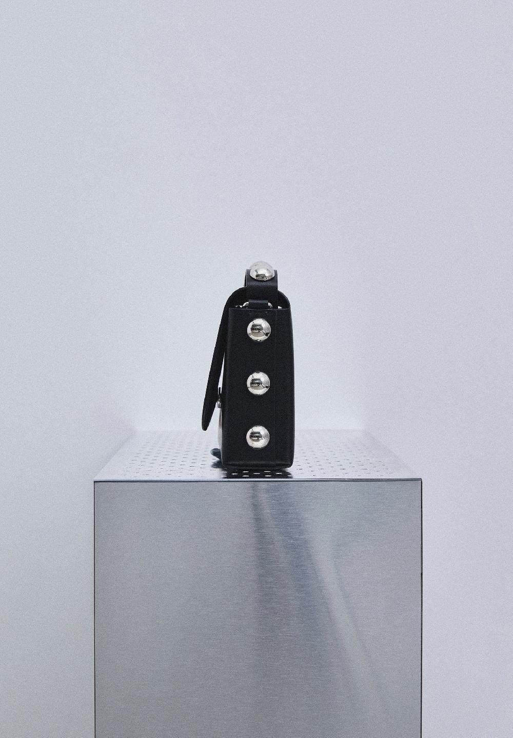 Scalpers MINI BAG IN 100% LEATHER WITH STUDS BLACK