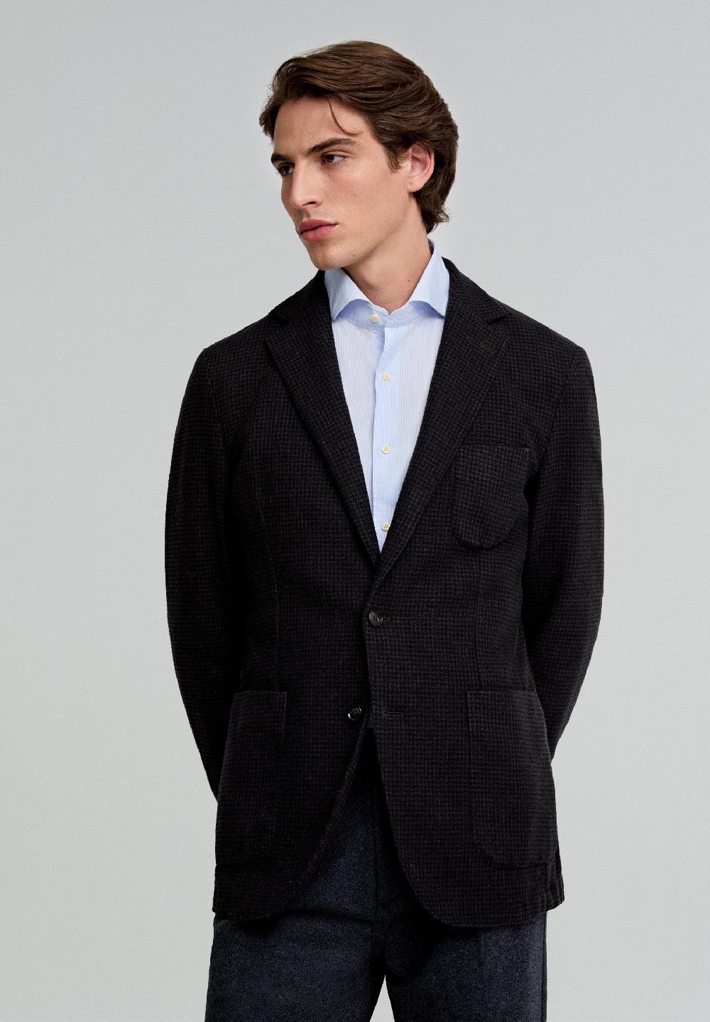 Scalpers MINI CHECK WOOL BLAZER BROWN