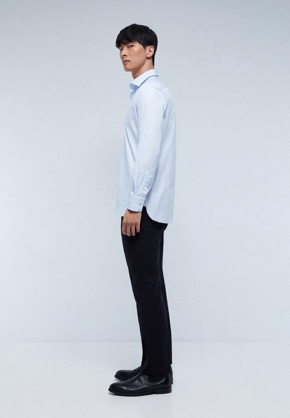 Scalpers MIXED CUFF DRESS SHIRT SKYBLUE