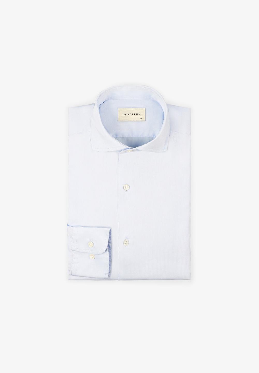 scalpers MIXED CUFF DRESS SHIRT SKYBLUE