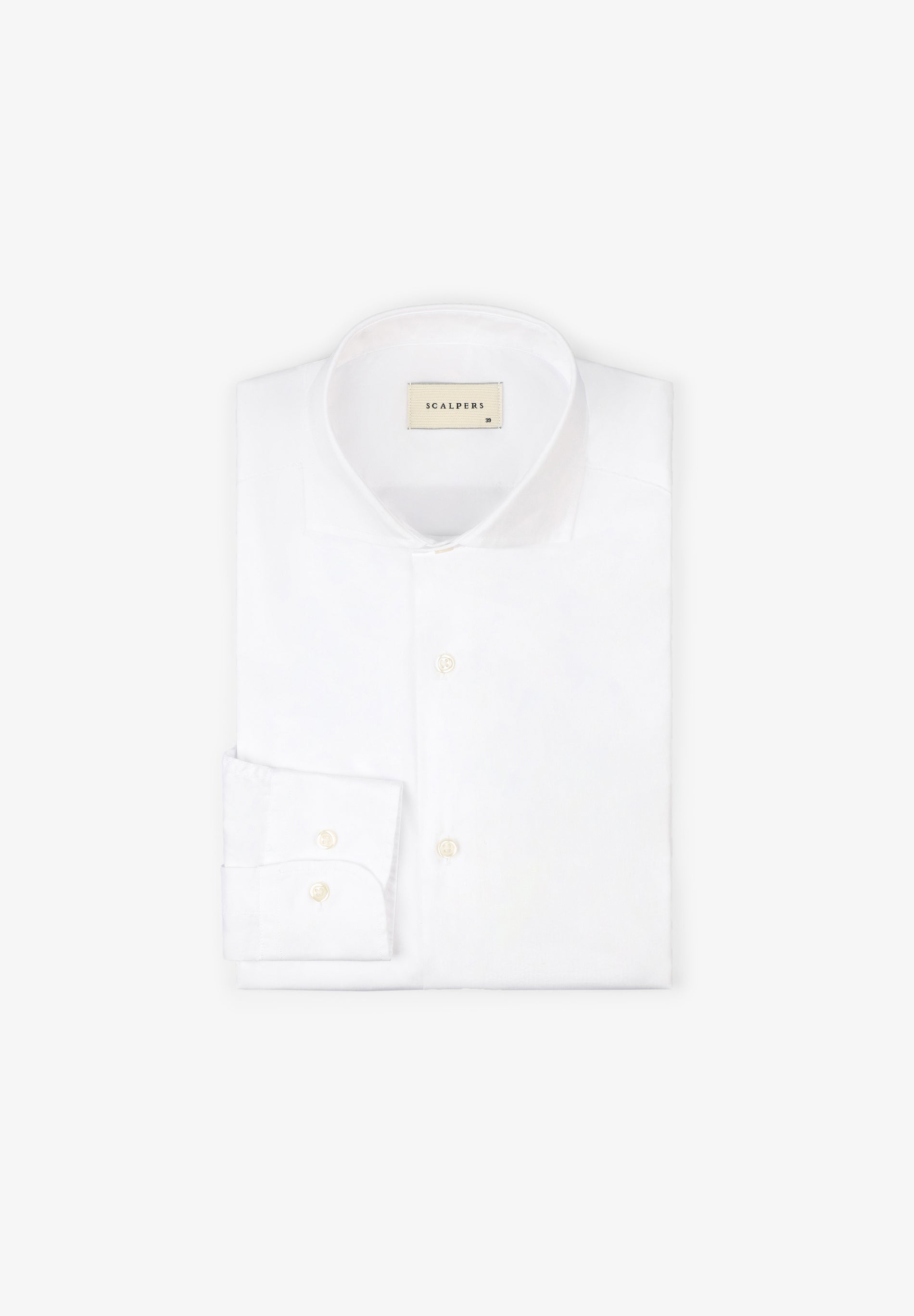 scalpers MIXED CUFF DRESS SHIRT WHITE