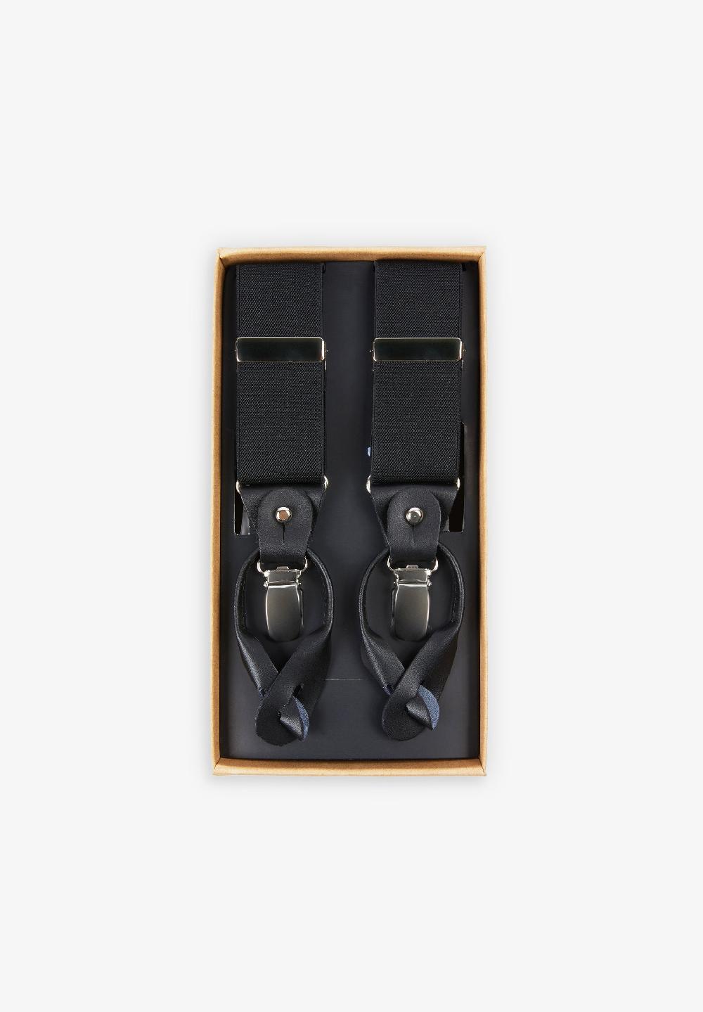 Scalpers MONOCHROME ELASTICATED BRACES BLACK