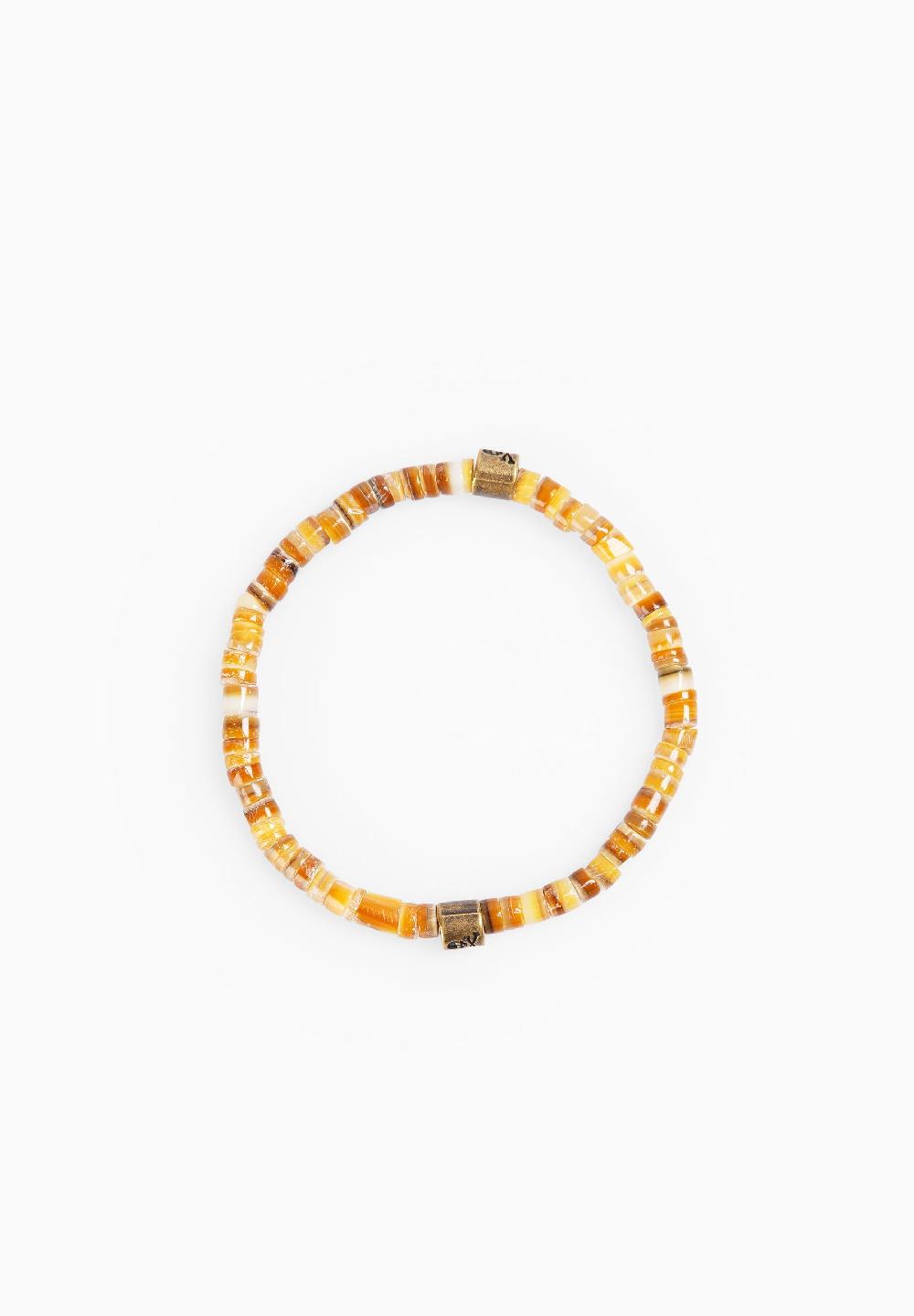 Scalpers NATURAL STONE SKULL BRACELET MUSTARD