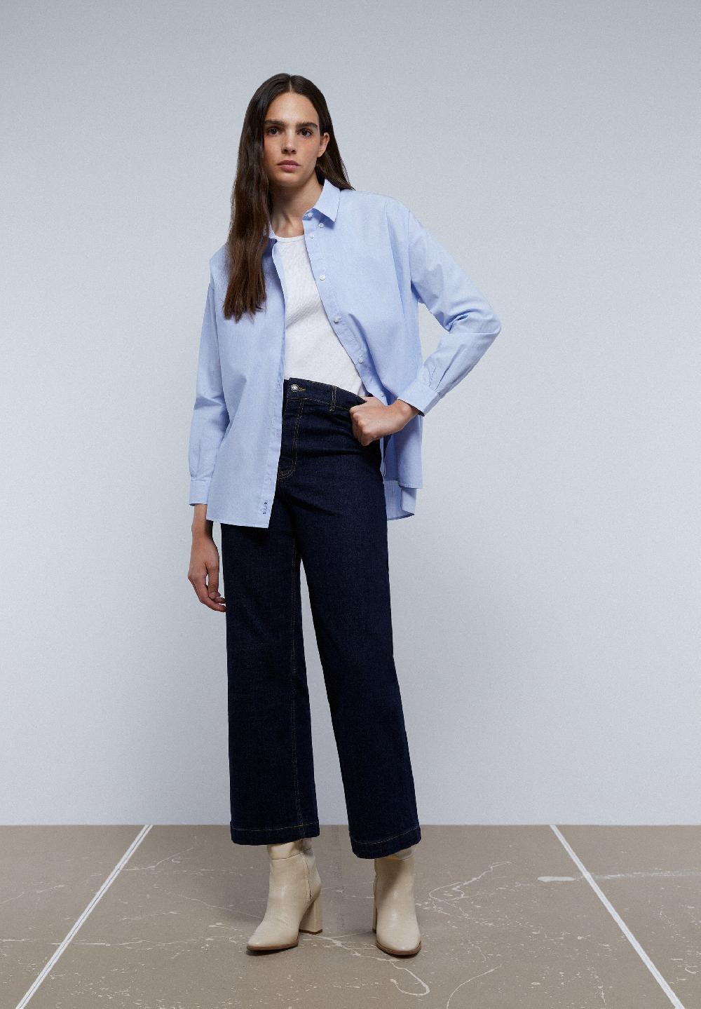 Scalpers OXFORD SHIRT WITH BUTTON-DOWN COLLAR BLUE