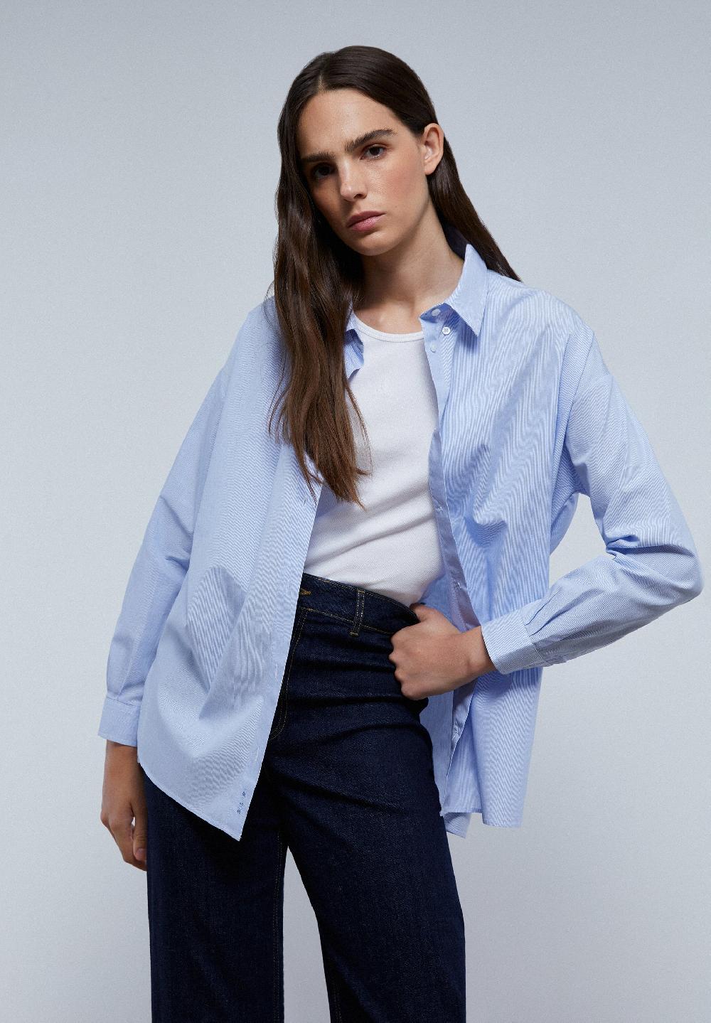 Scalpers OXFORD SHIRT WITH BUTTON-DOWN COLLAR BLUE