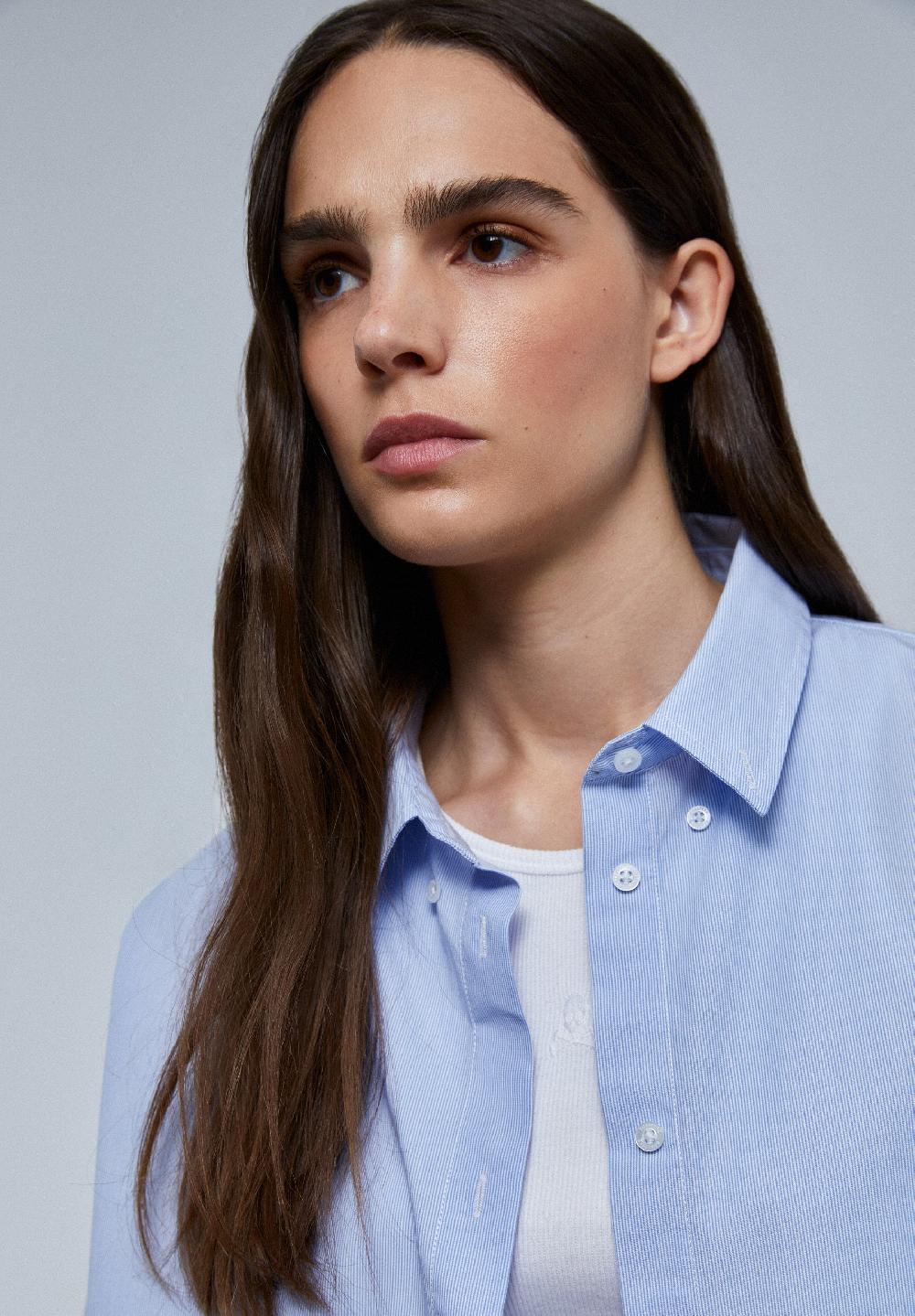 Scalpers OXFORD SHIRT WITH BUTTON-DOWN COLLAR BLUE