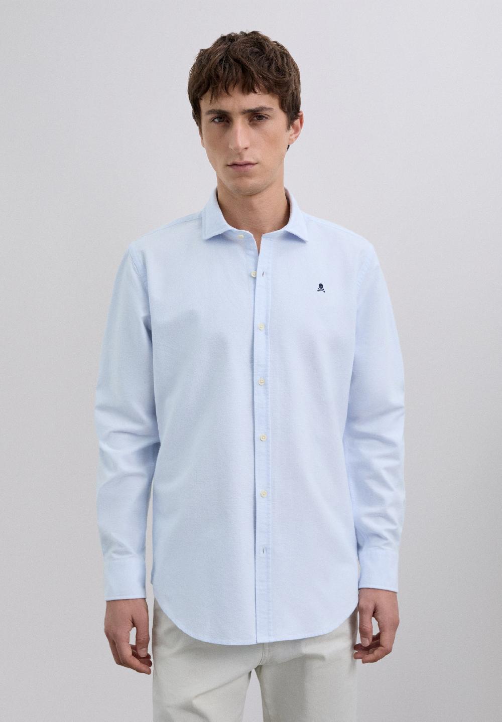 scalpers OXFORD SHIRT WITH SKULL SKYBLUE