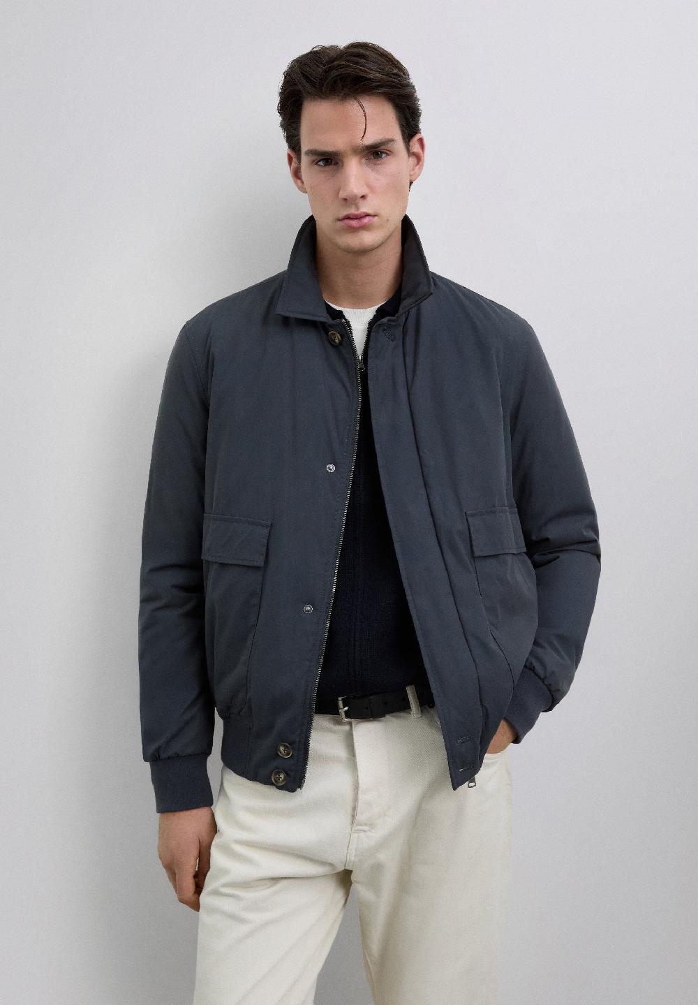 Scalpers PADDED BOMBER JACKET NAVY