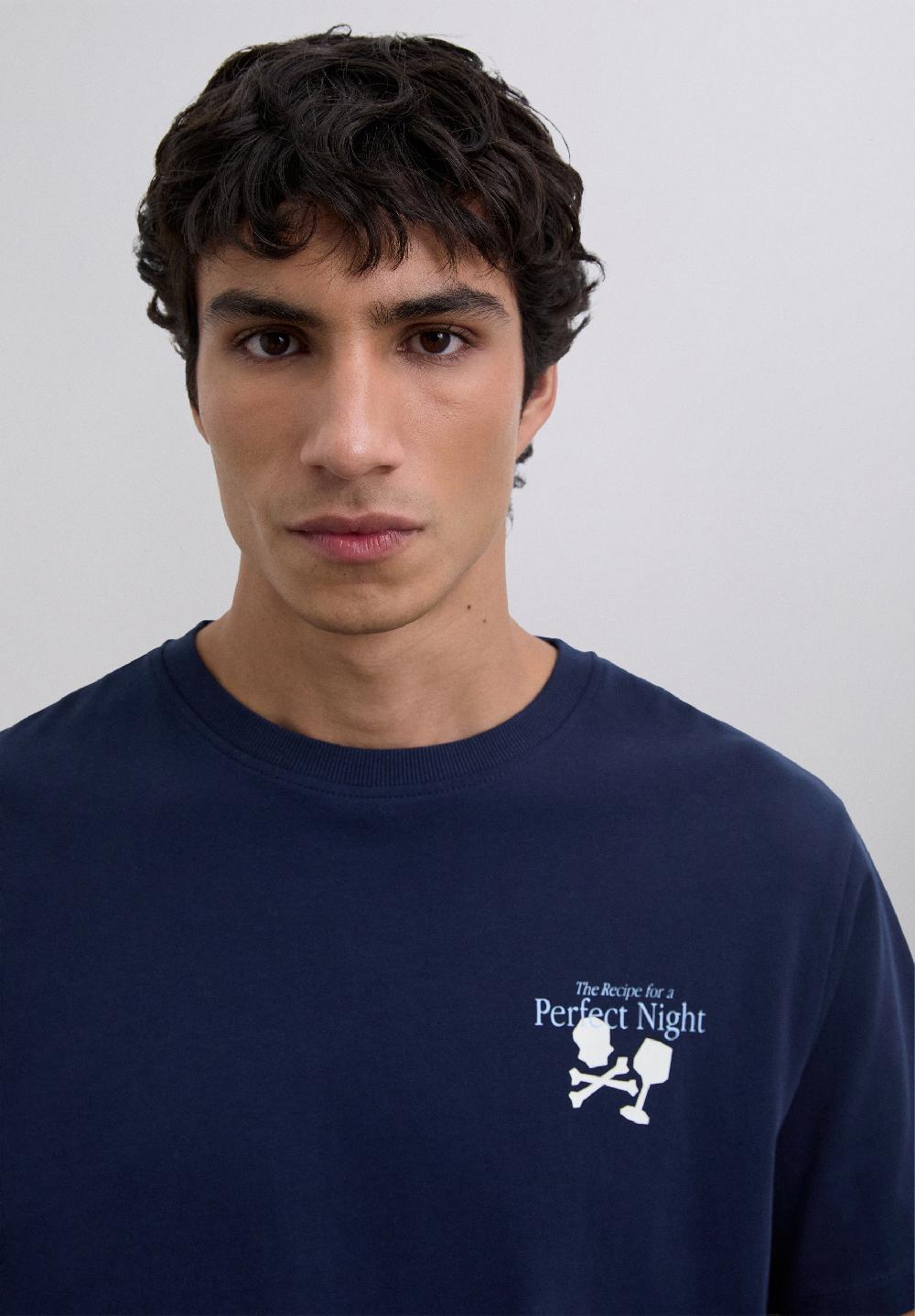 Scalpers PERFECT NIGHT PRINT T-SHIRT DARK NAVY