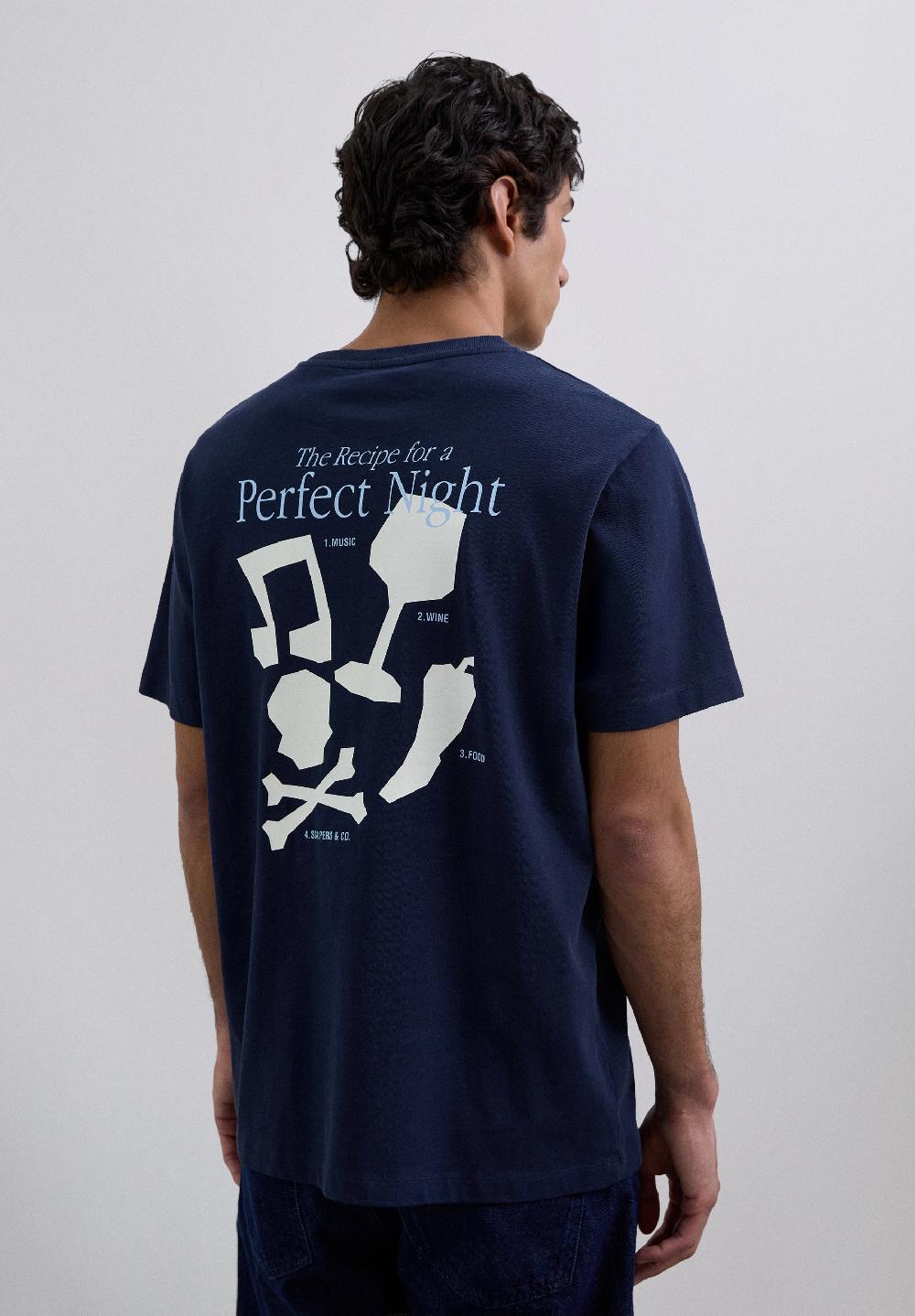 scalpers PERFECT NIGHT PRINT T-SHIRT DARK NAVY