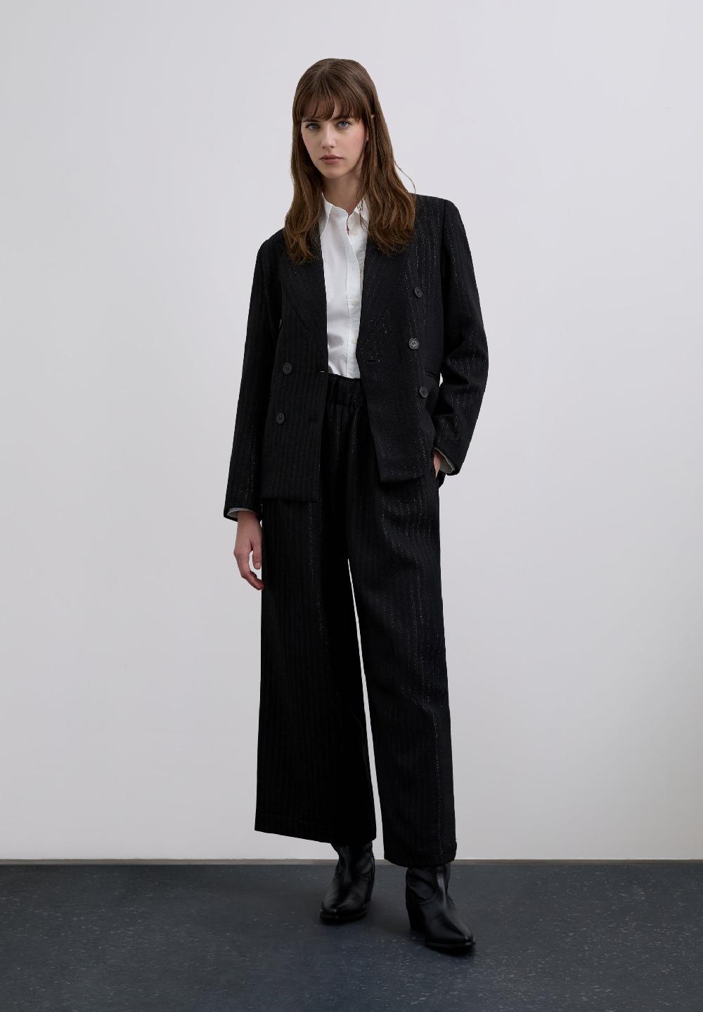 scalpers PINSTRIPE TROUSERS BLACK STRIPES