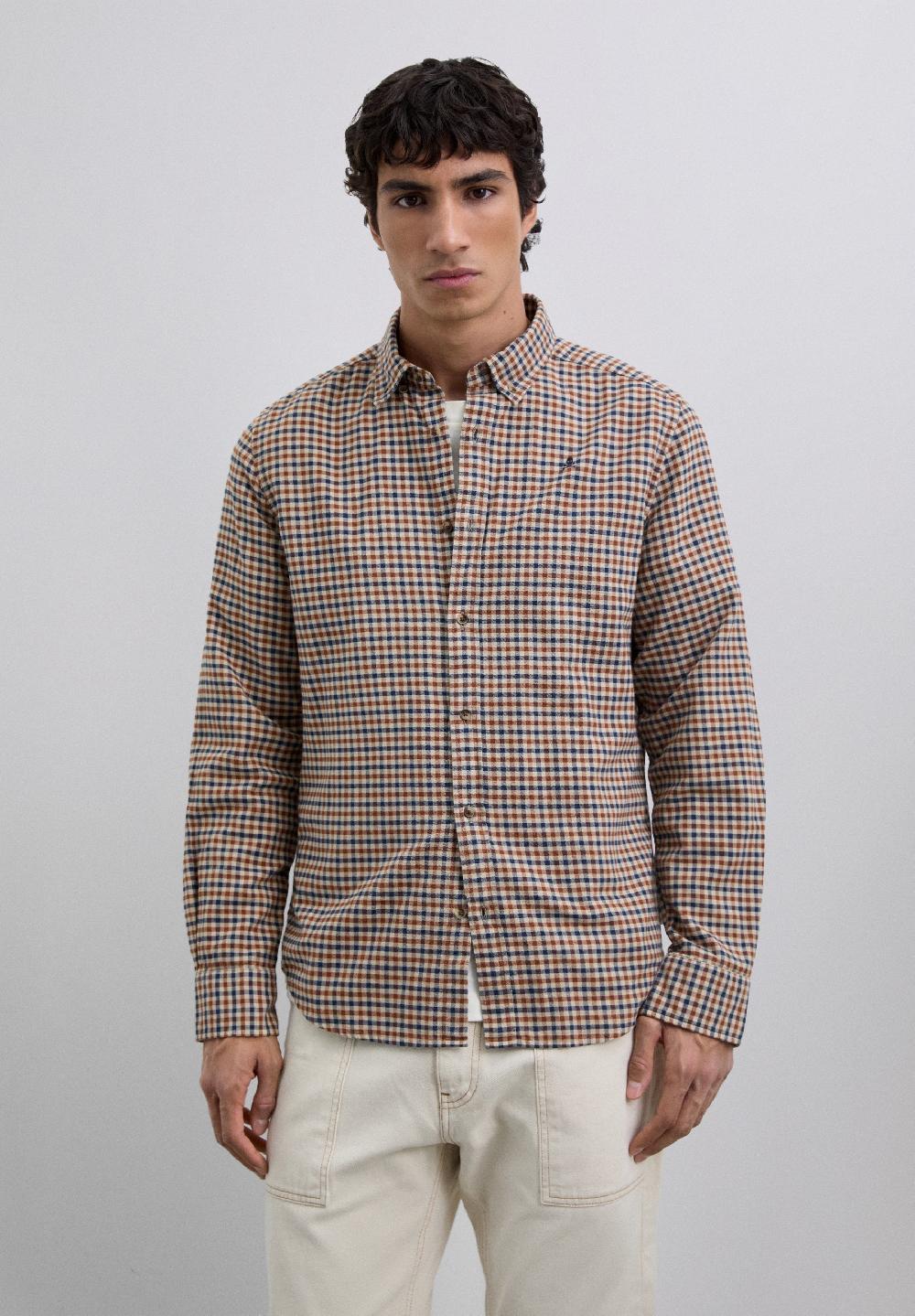 Scalpers PLAID CHECK SHIRT TAUPE CHECK