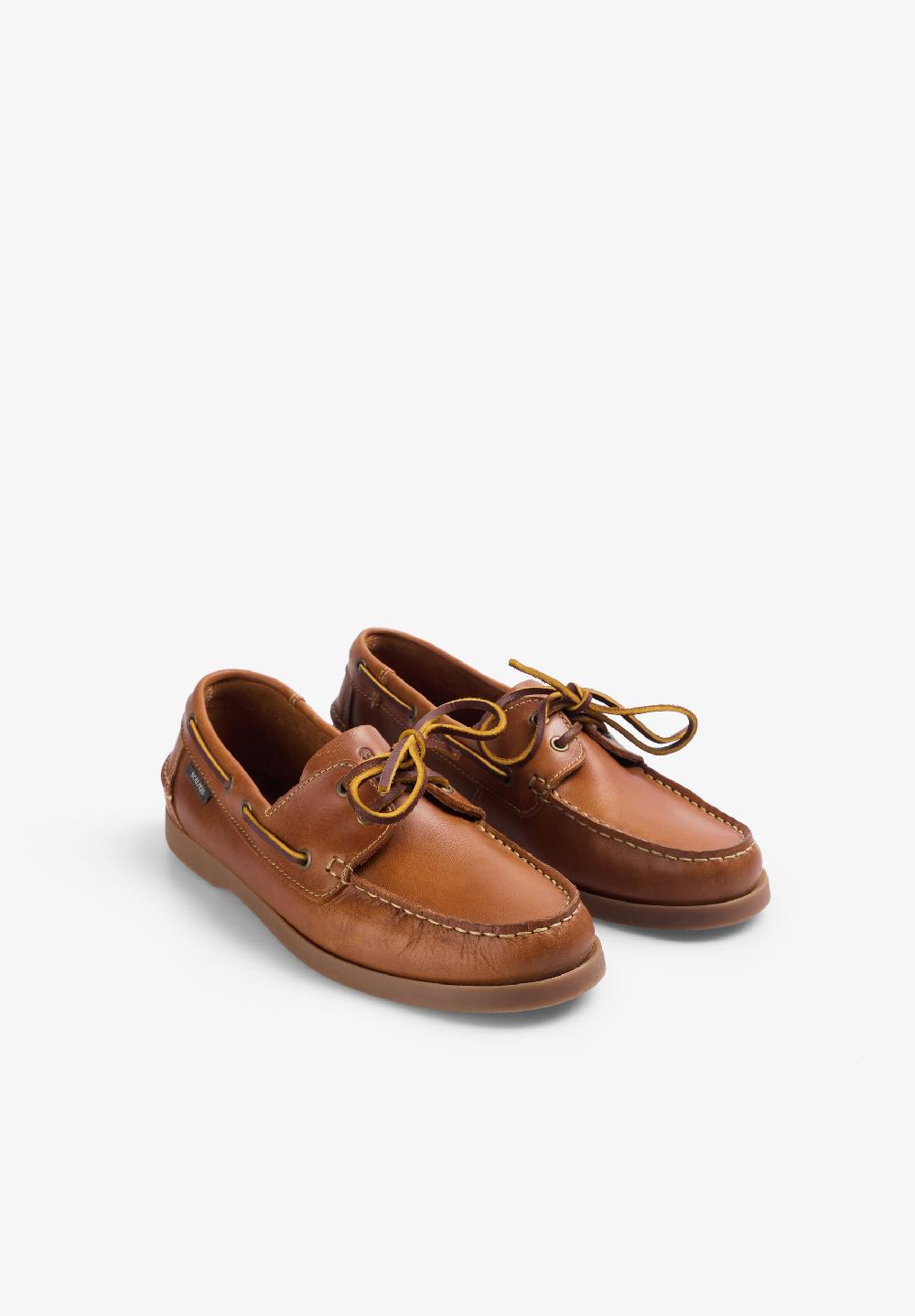 Scalpers PLAIN LEATHER DECK SHOES BROWN