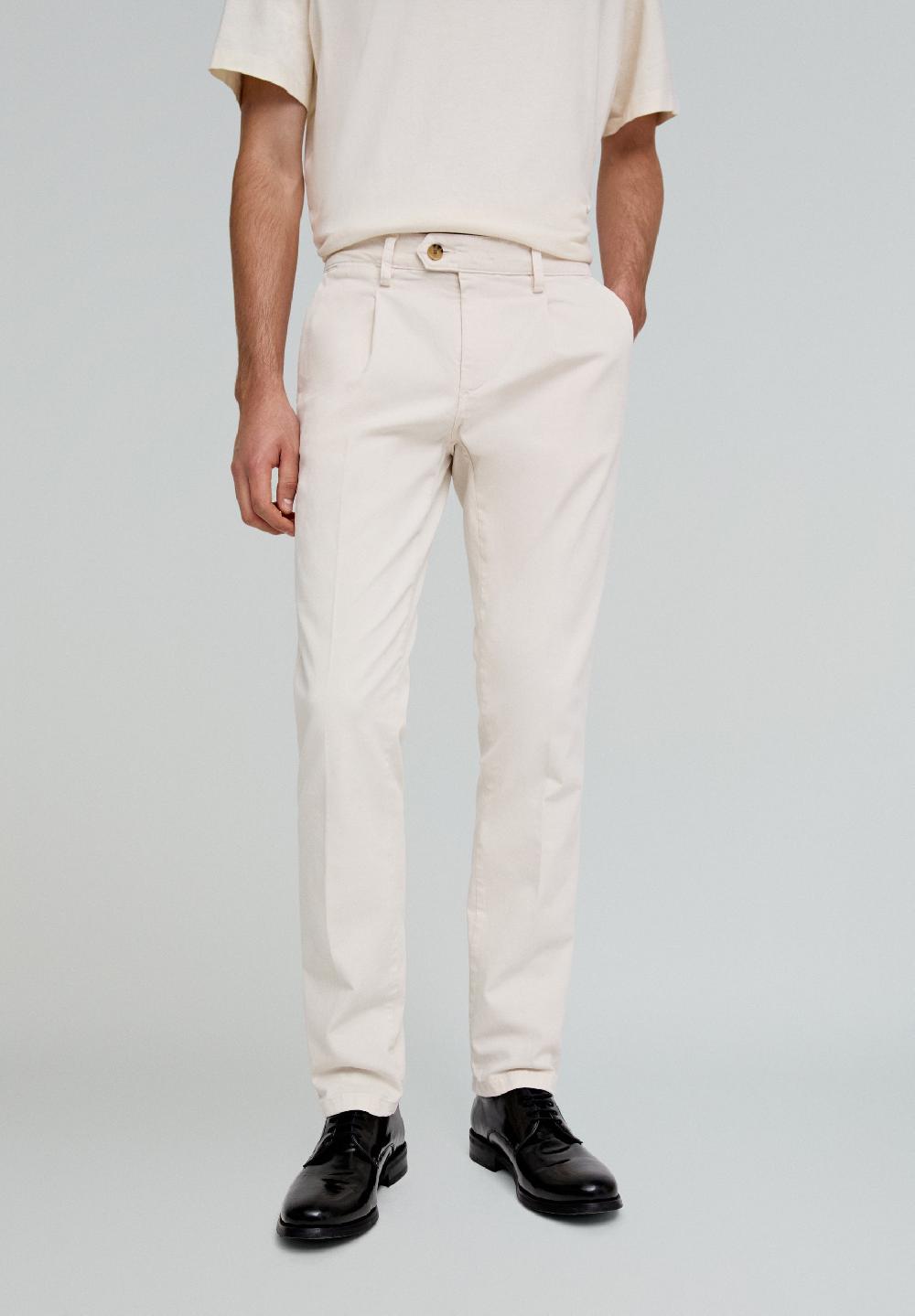 Scalpers PLEATED CHINOS OFF WHITE