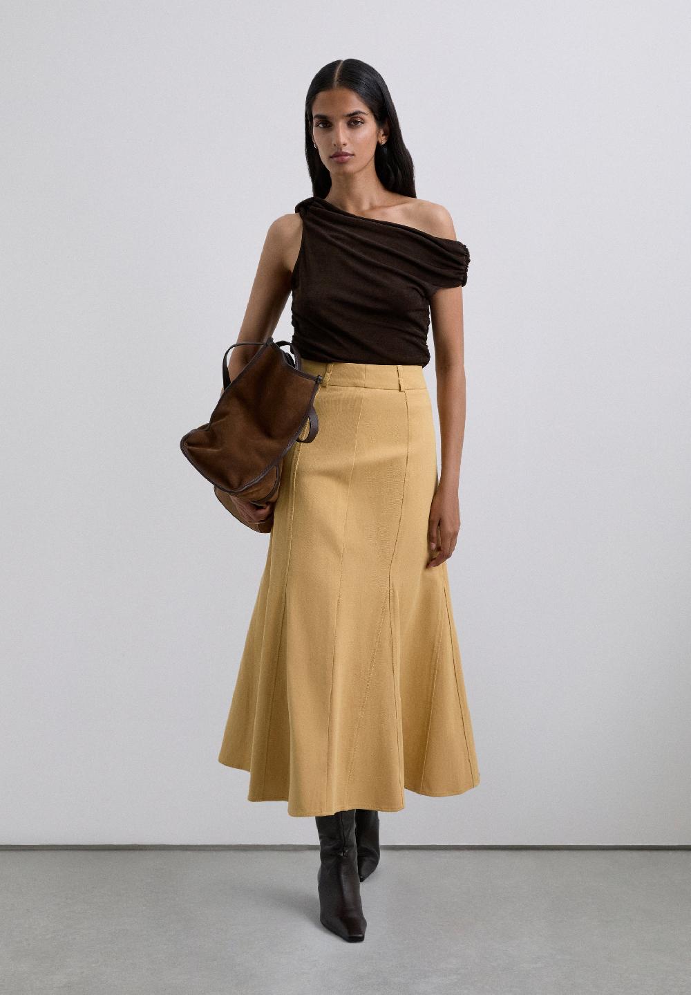 Scalpers PLEATED SKIRT MUSTARD