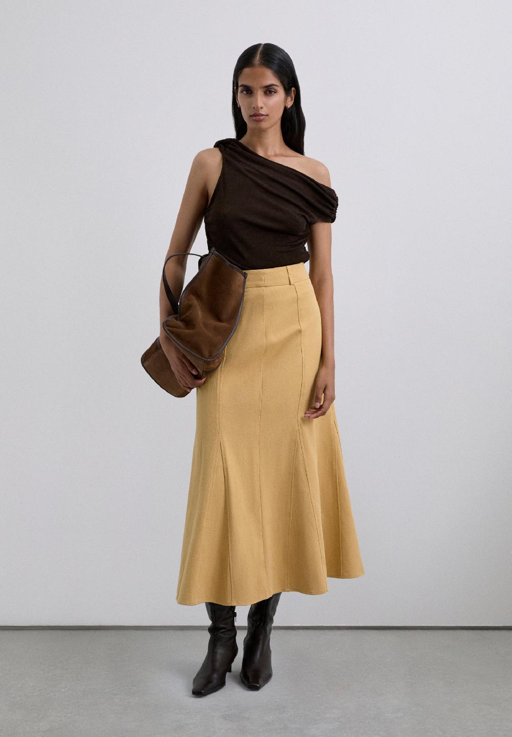 Scalpers PLEATED SKIRT MUSTARD