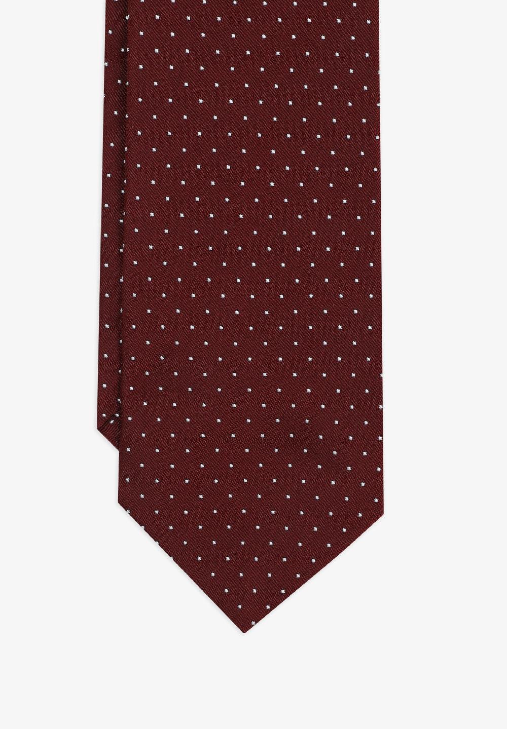 Scalpers POLKA DOT SEVEN-FOLD TIE BURGUNDY