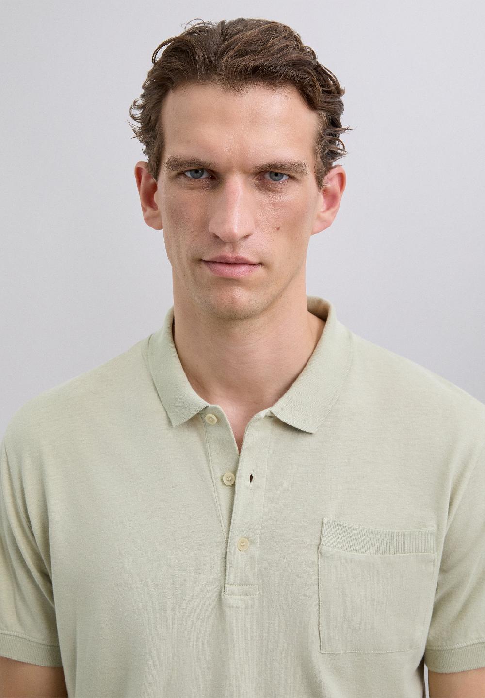 Scalpers POLO SHIRT WITH FRONT POCKET BEIGE