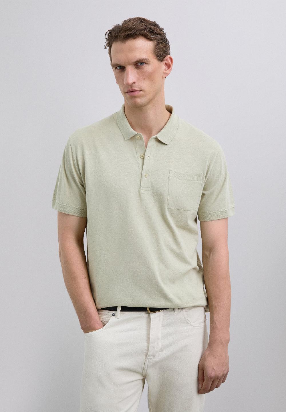 scalpers POLO SHIRT WITH FRONT POCKET BEIGE