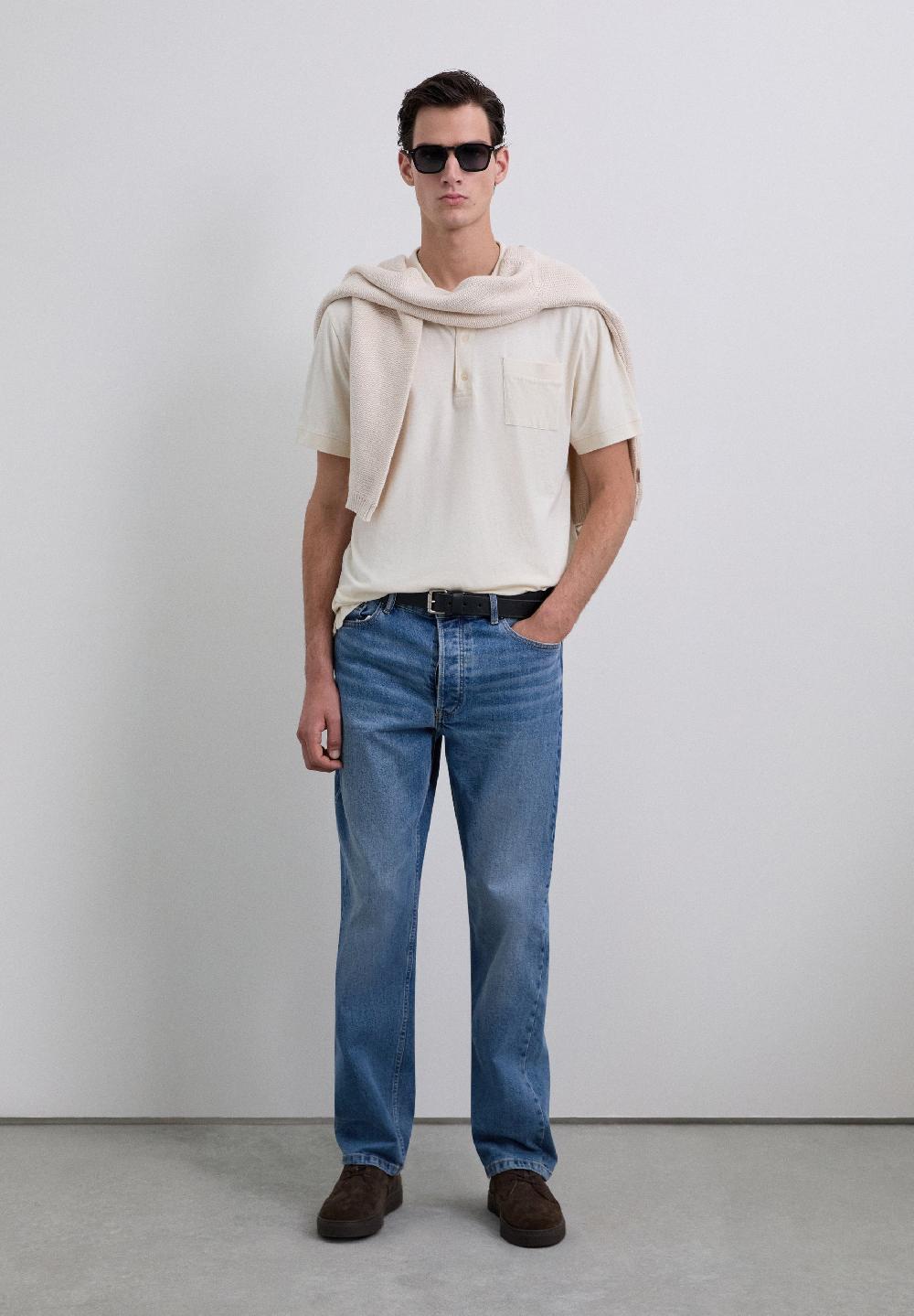 Scalpers POLO SHIRT WITH FRONT POCKET CREAM