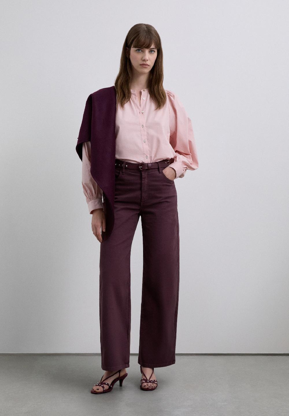 Scalpers POPLIN PUFF SLEEVE SHIRT PALE PINK