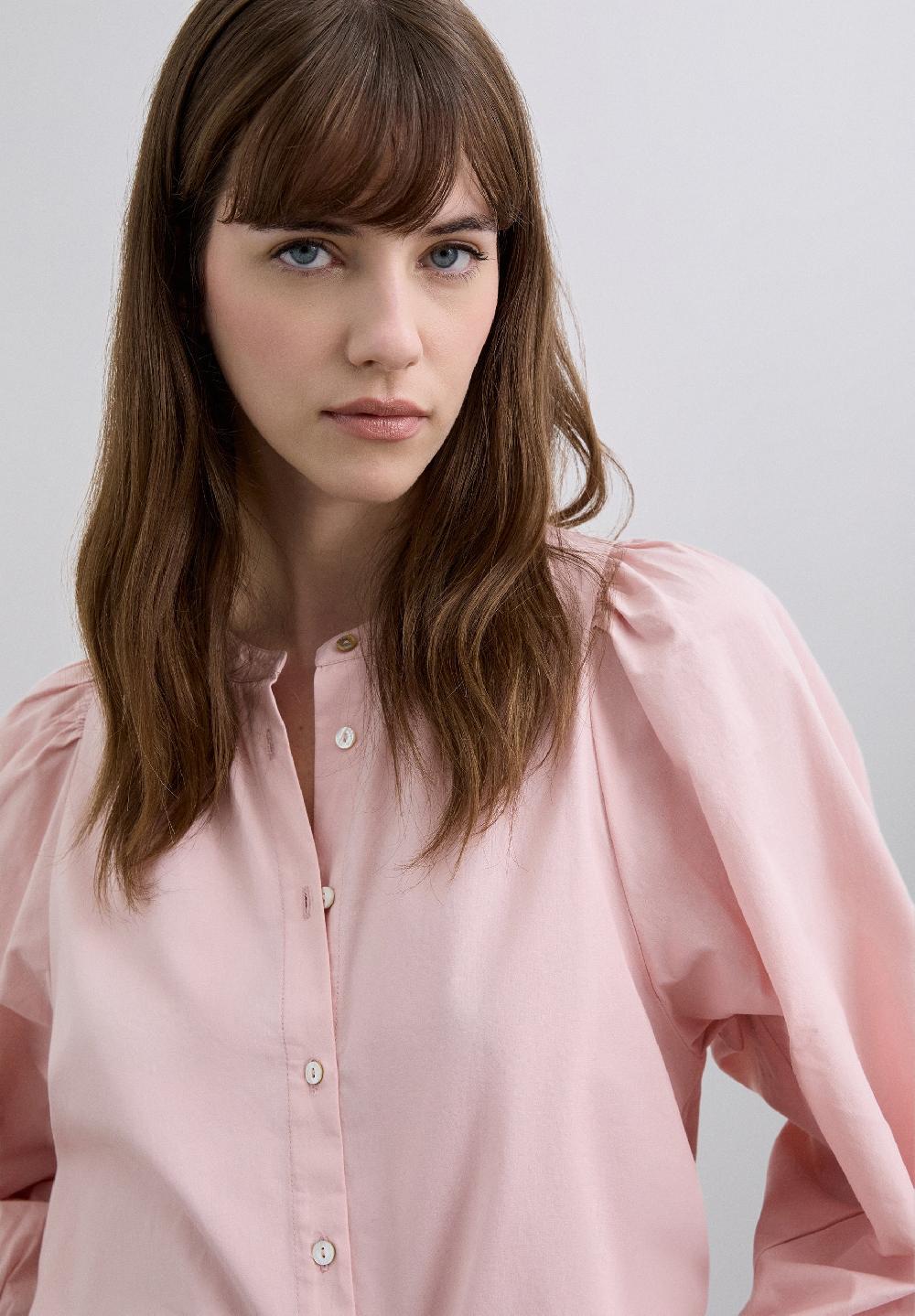 Scalpers POPLIN PUFF SLEEVE SHIRT PALE PINK
