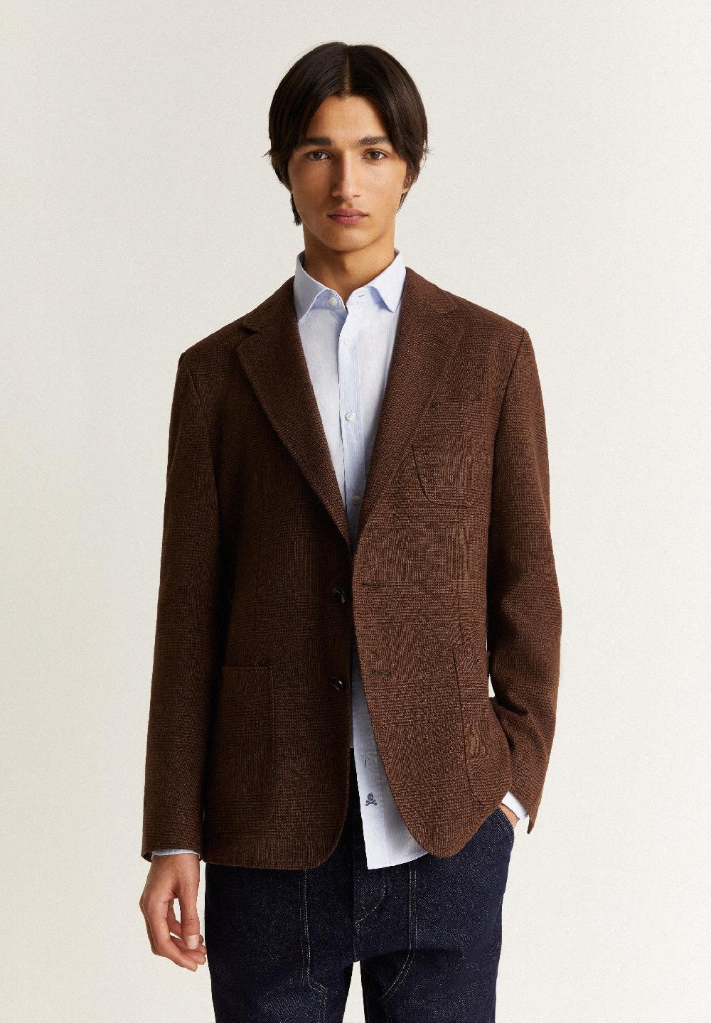 scalpers PRINCE OF WALES CHECK BLAZER BROWN CHECK