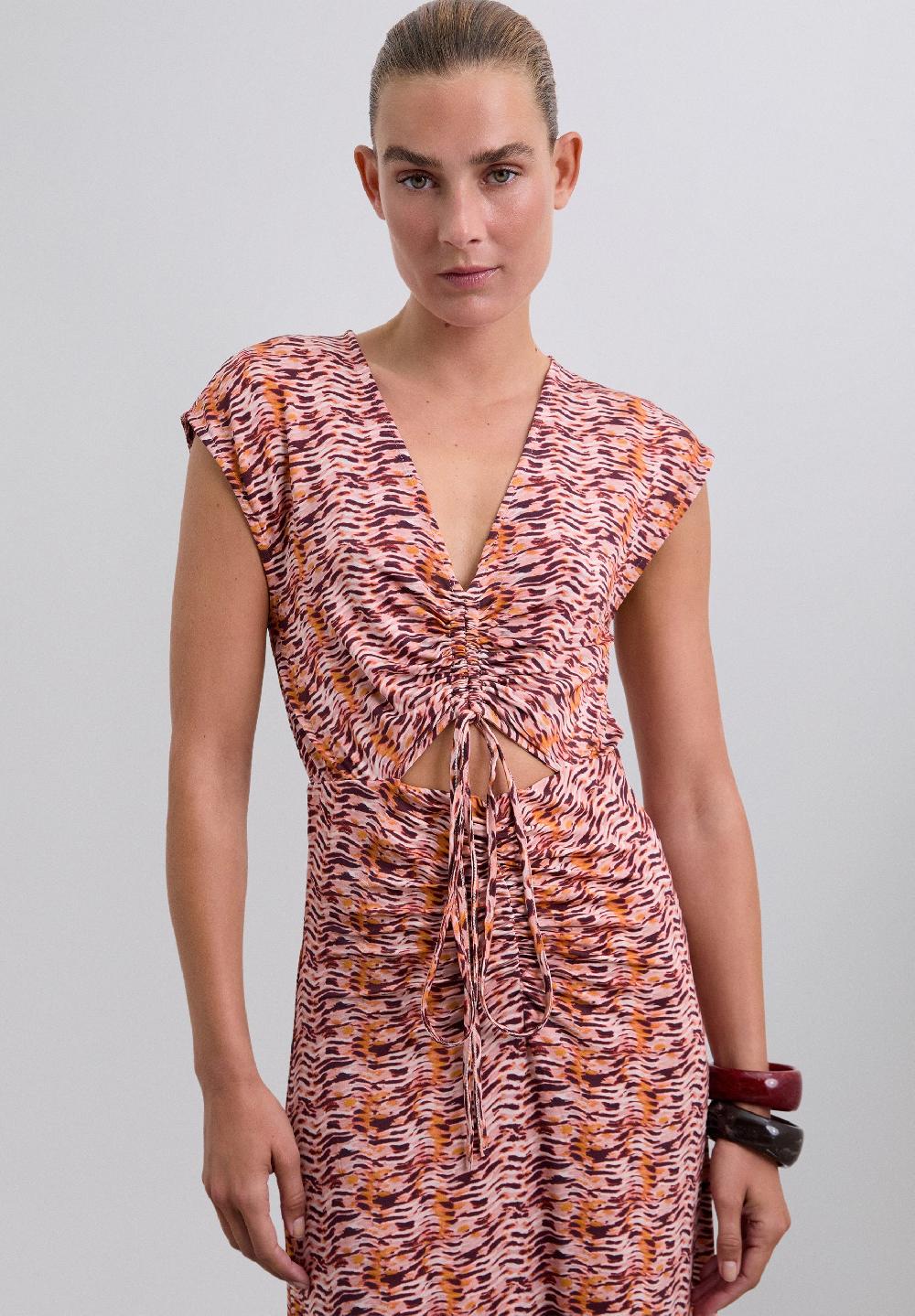 scalpers PRINTED CUT-OUT DRESS ANIMAL PRINT