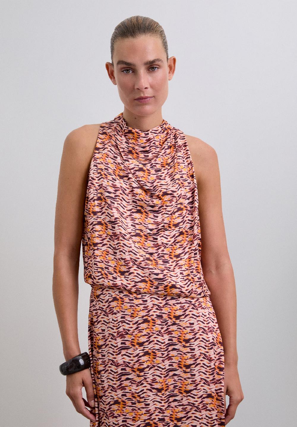 Scalpers PRINTED HALTERNECK TOP ANIMAL PRINT