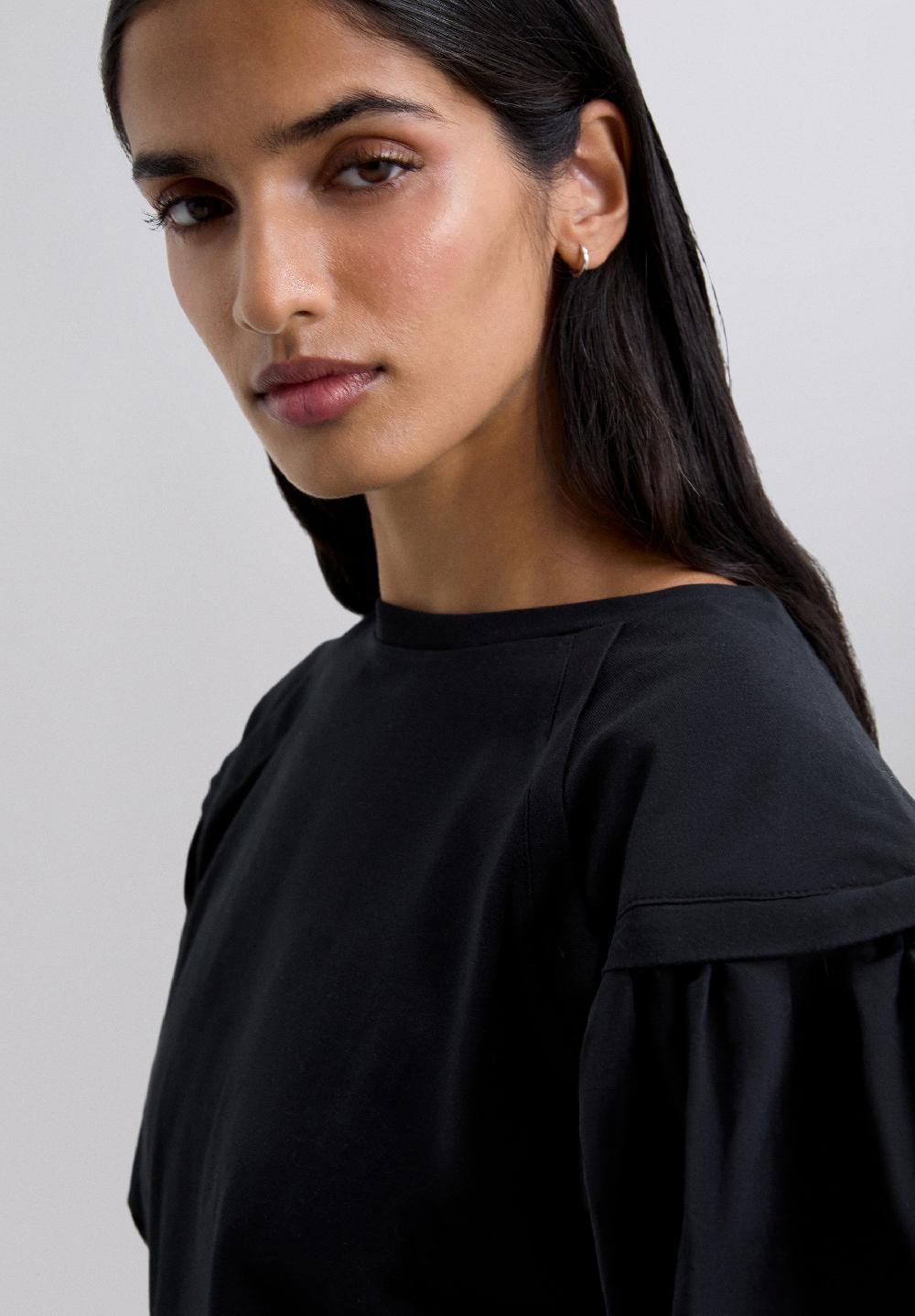 Scalpers PUFFED SLEEVE T-SHIRT BLACK