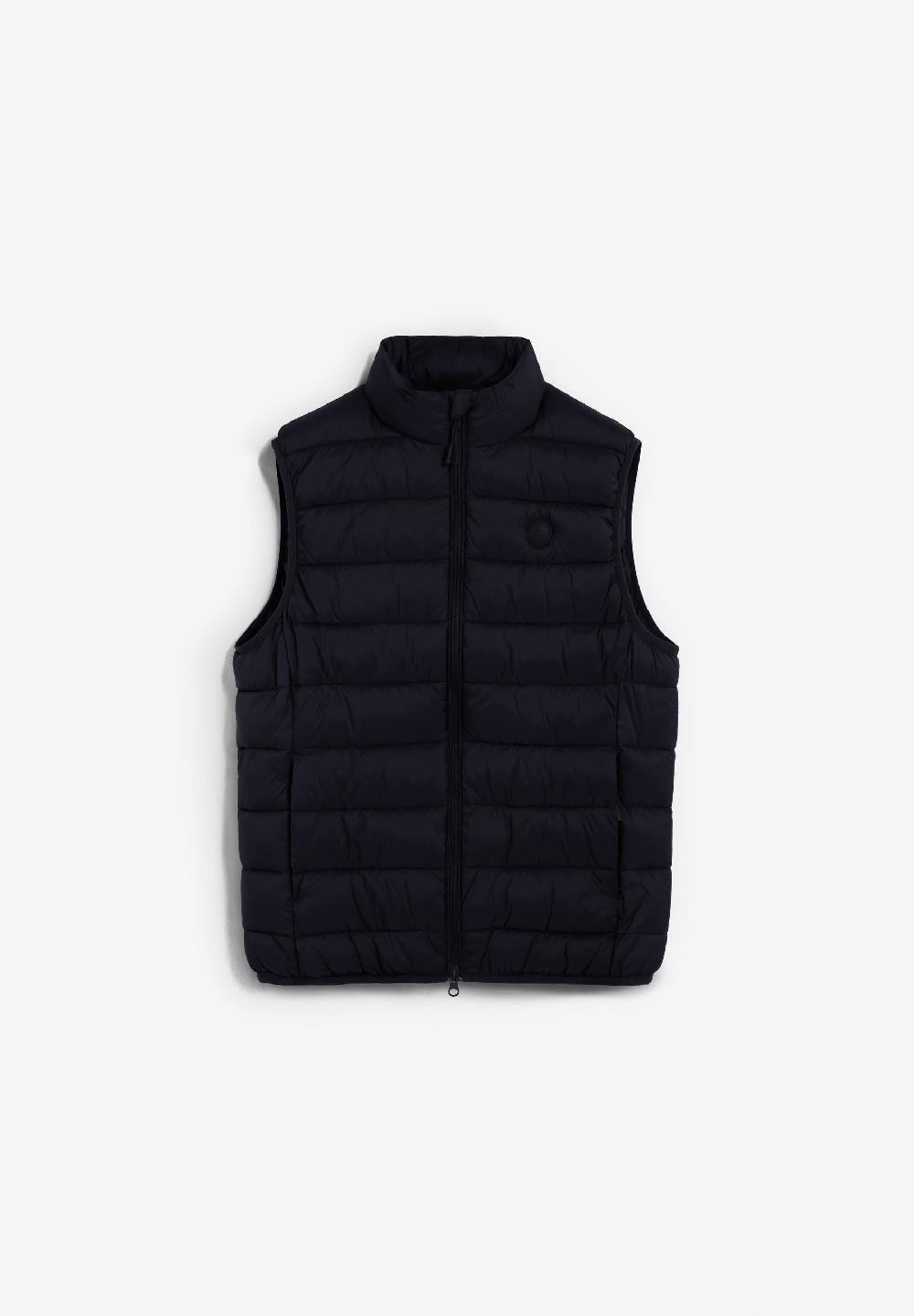 scalpers PUFFER GILET WITH SKULL DARK NAVY