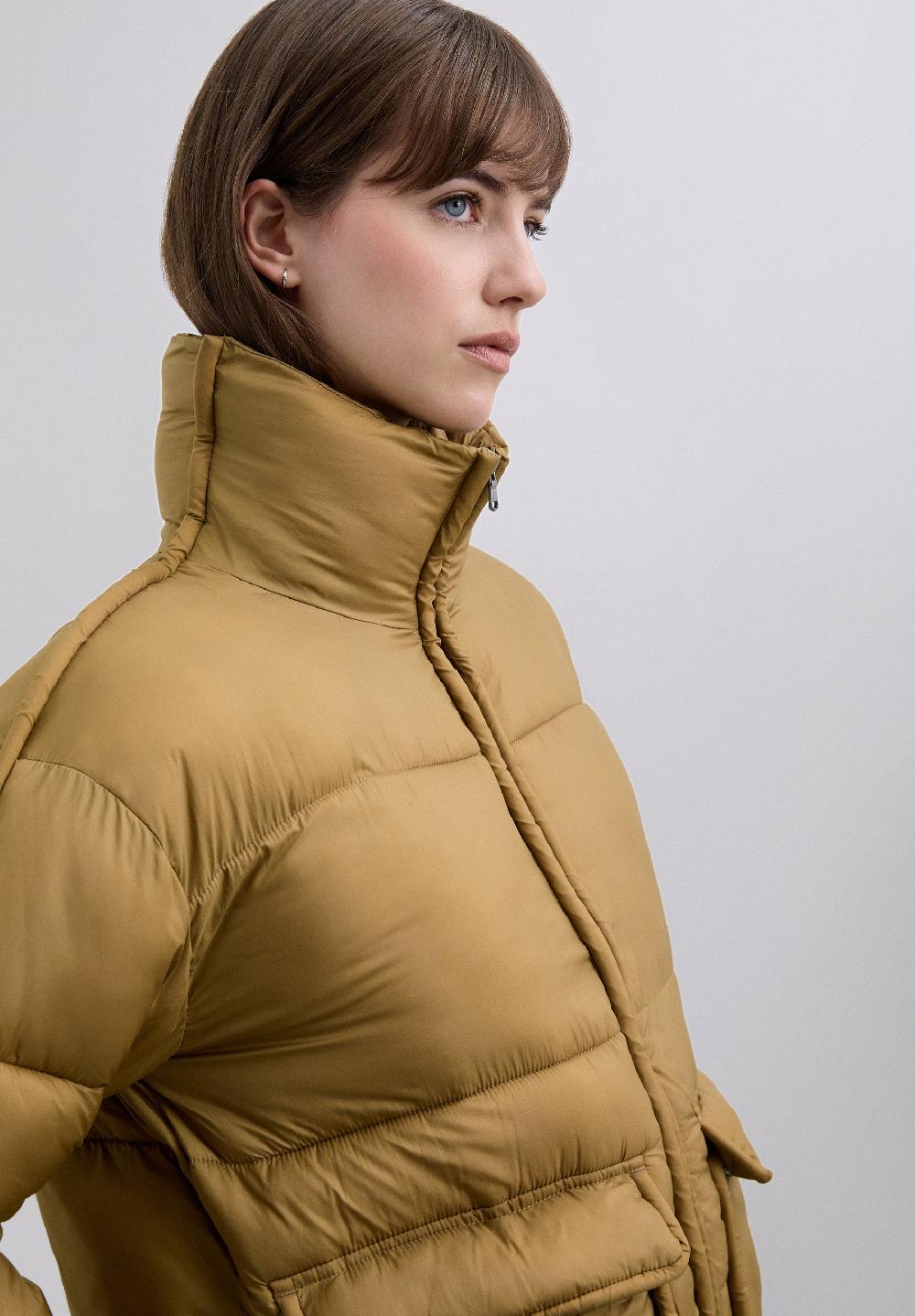 Scalpers PUFFER JACKET WITH POCKETS MUSTARD