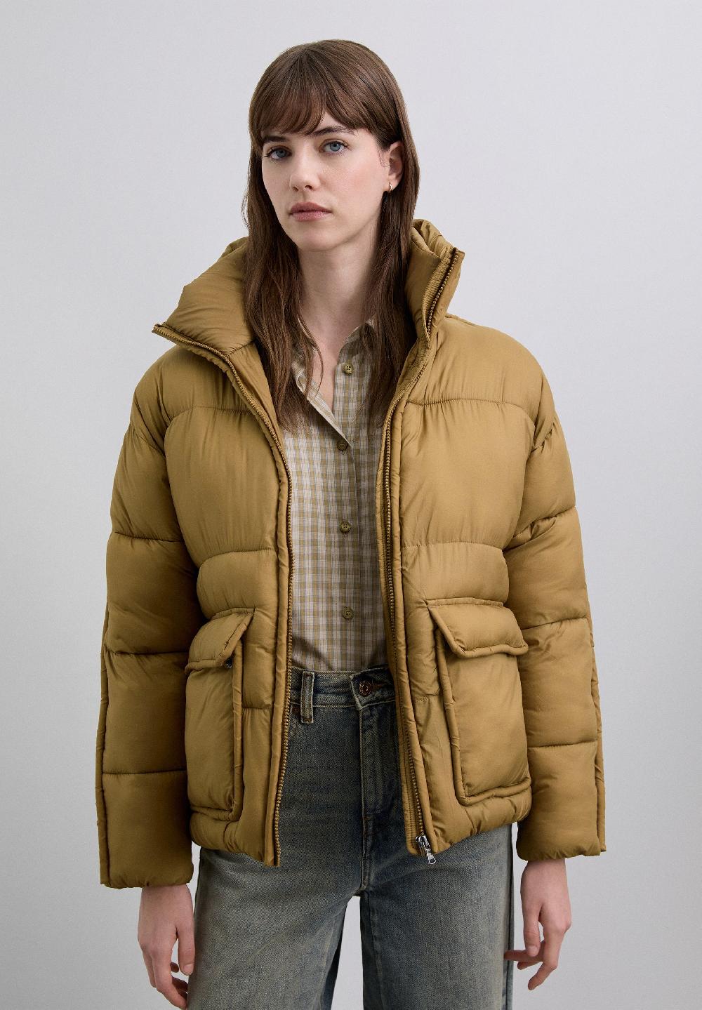 scalpers PUFFER JACKET WITH POCKETS MUSTARD