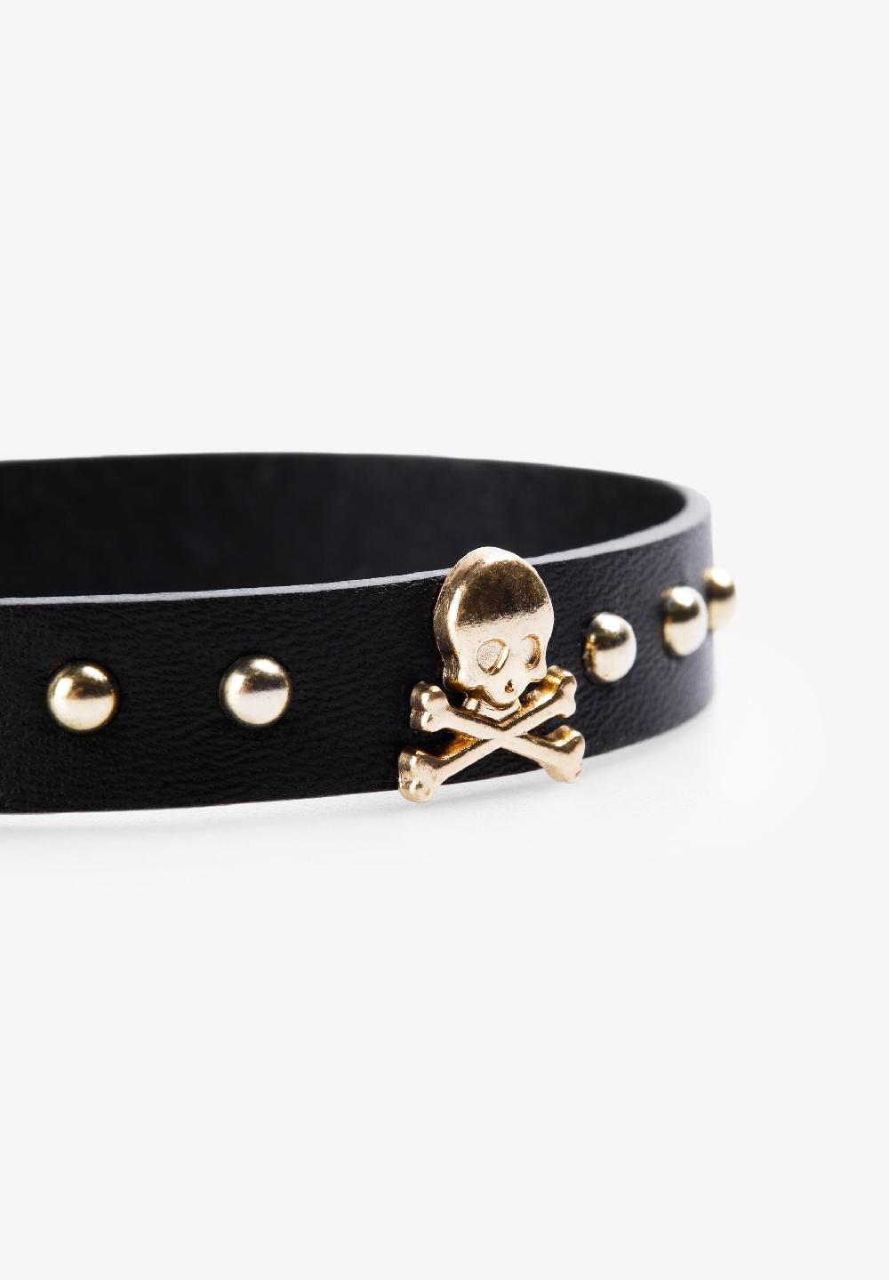 Scalpers PULSERA CALAVERA TACHUELAS BLACK