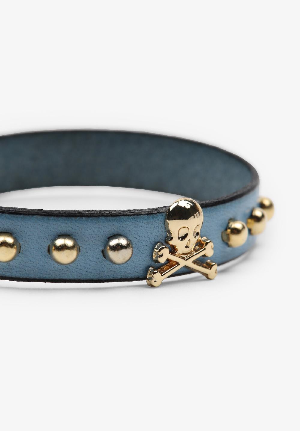 Scalpers PULSERA CALAVERA TACHUELAS LIGHT BLUE