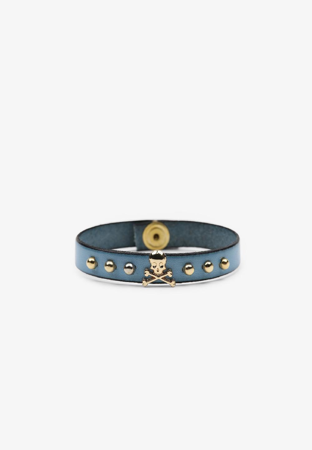 scalpers PULSERA CALAVERA TACHUELAS LIGHT BLUE